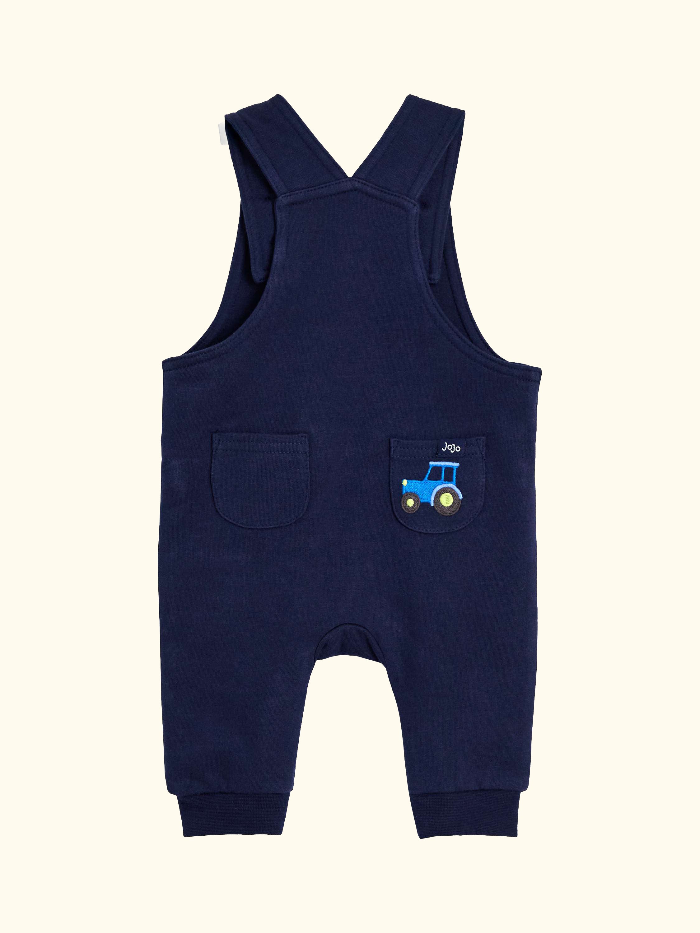 Baby Appliqué Dungarees and Stripe Top Set, Navy