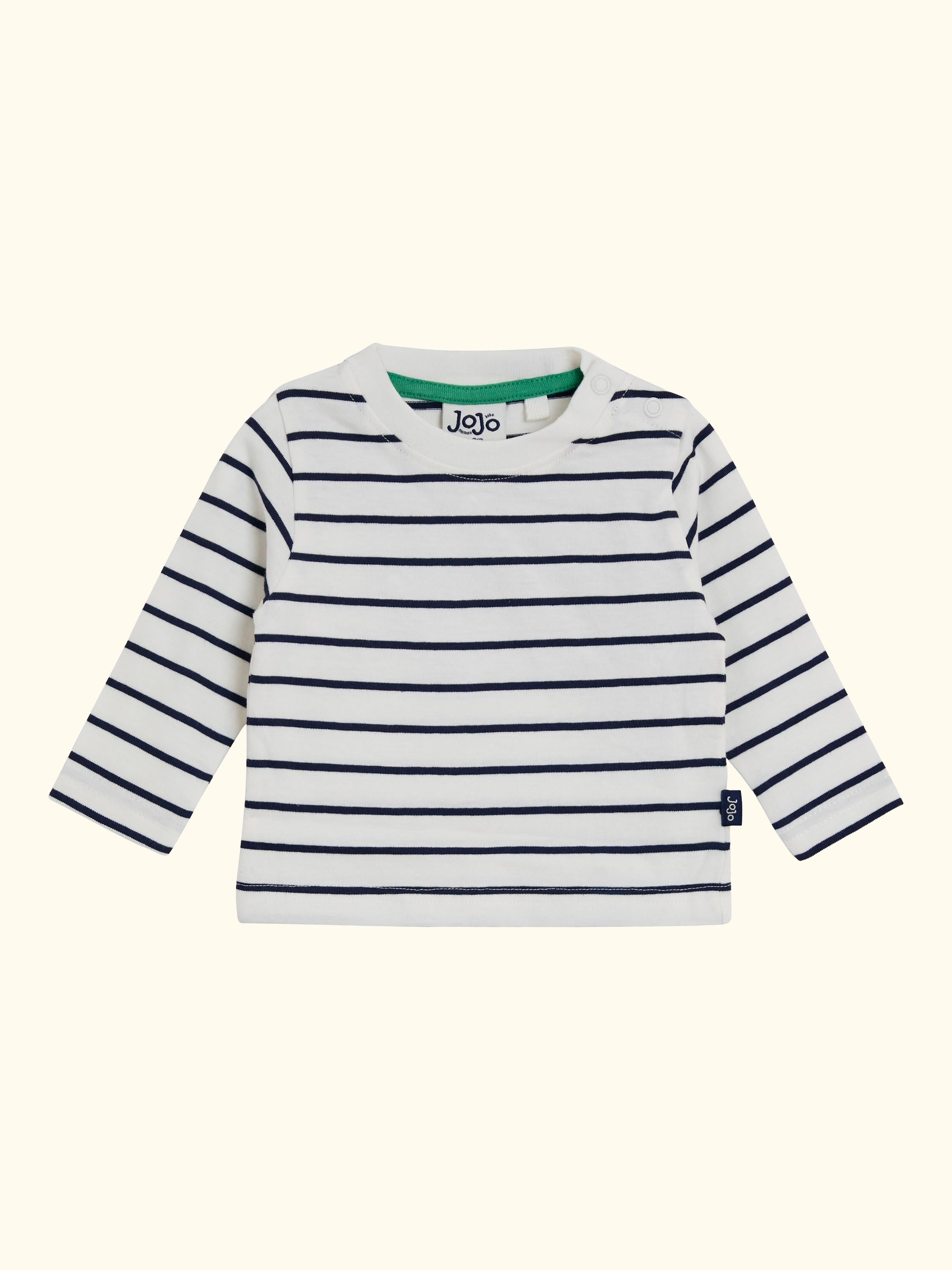Baby Appliqué Dungarees and Stripe Top Set, Navy