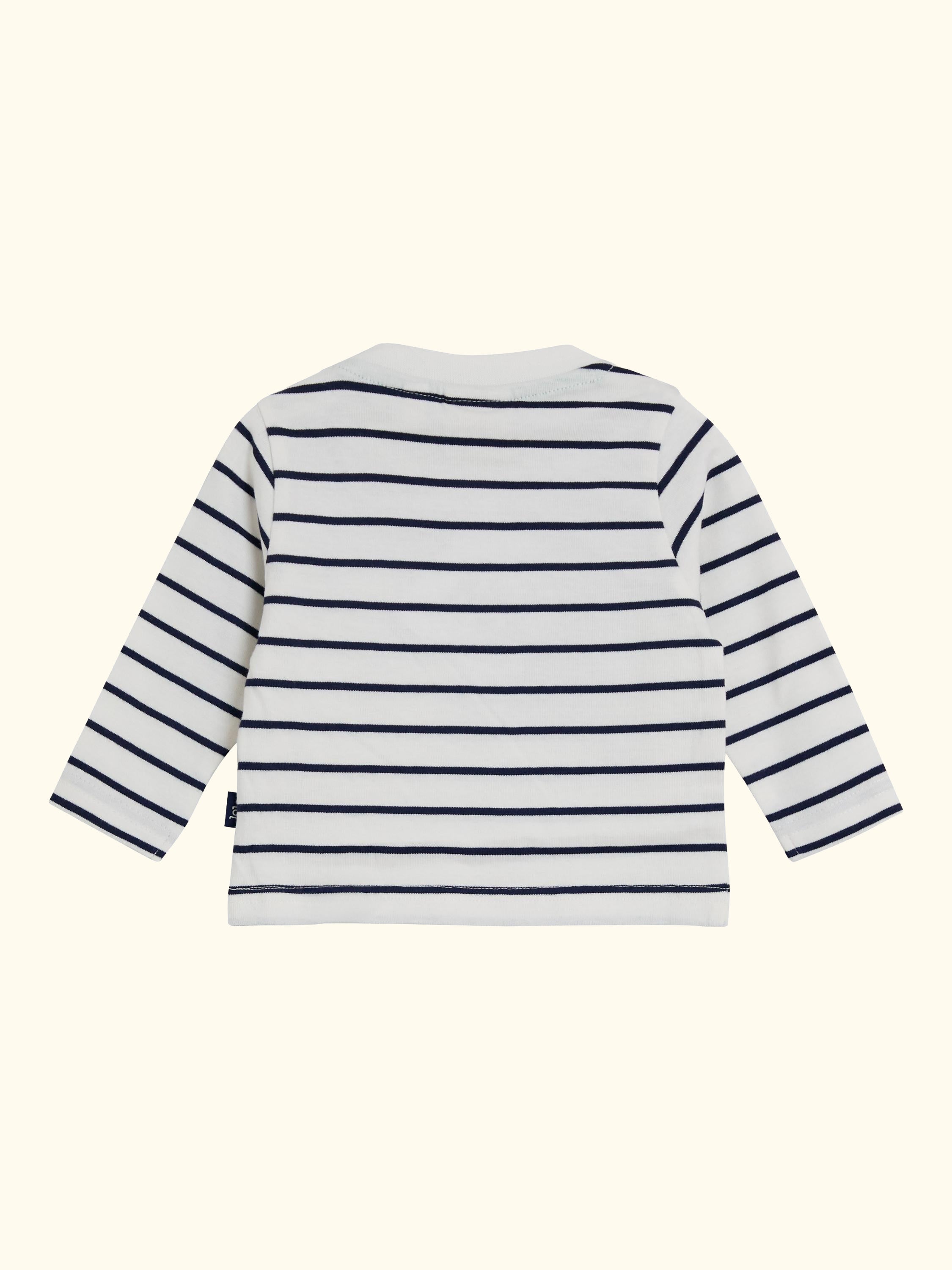 Baby Appliqué Dungarees and Stripe Top Set, Navy