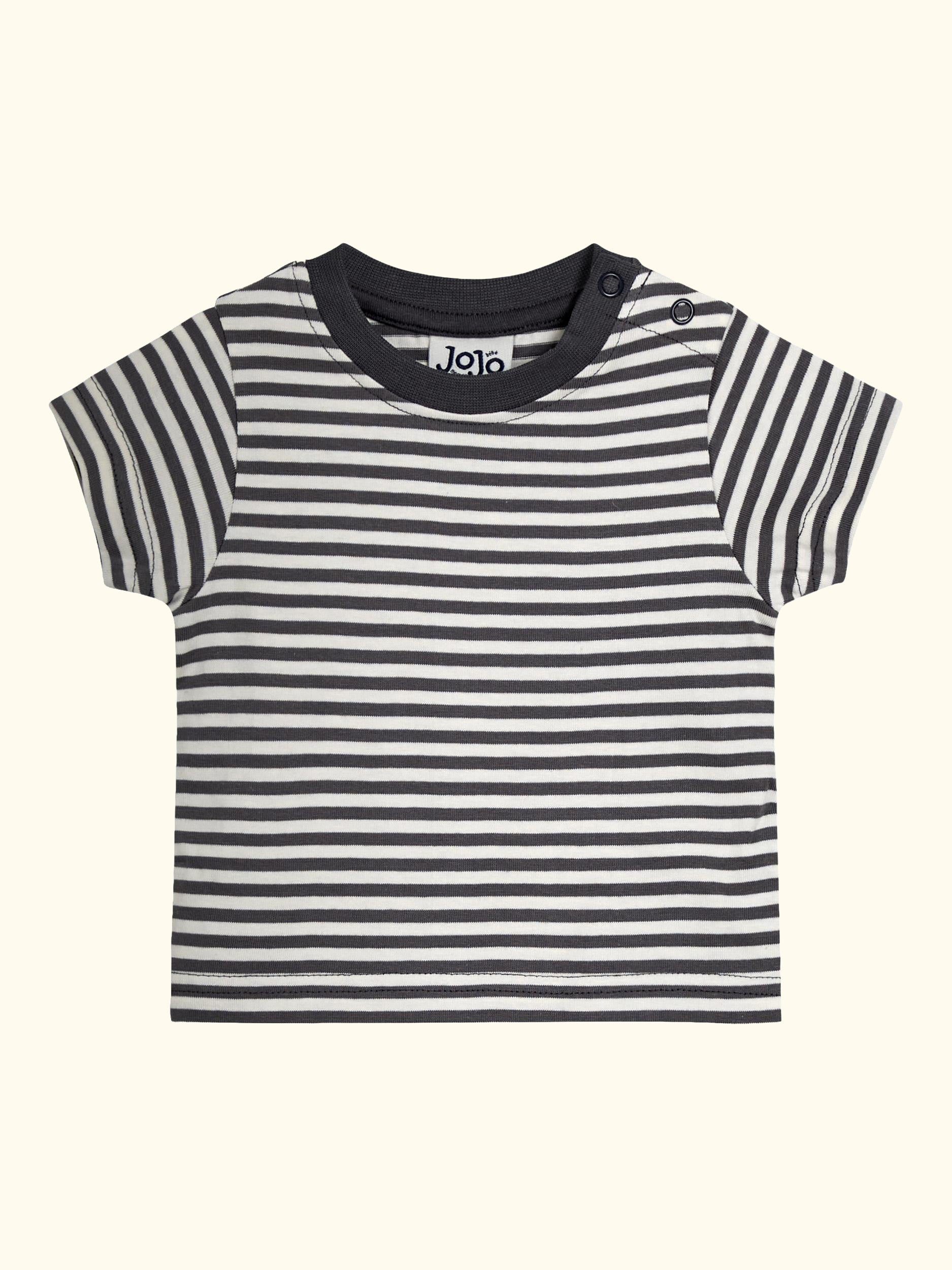 Baby Appliqué Dungarees and Stripe Top Set, Light Brown