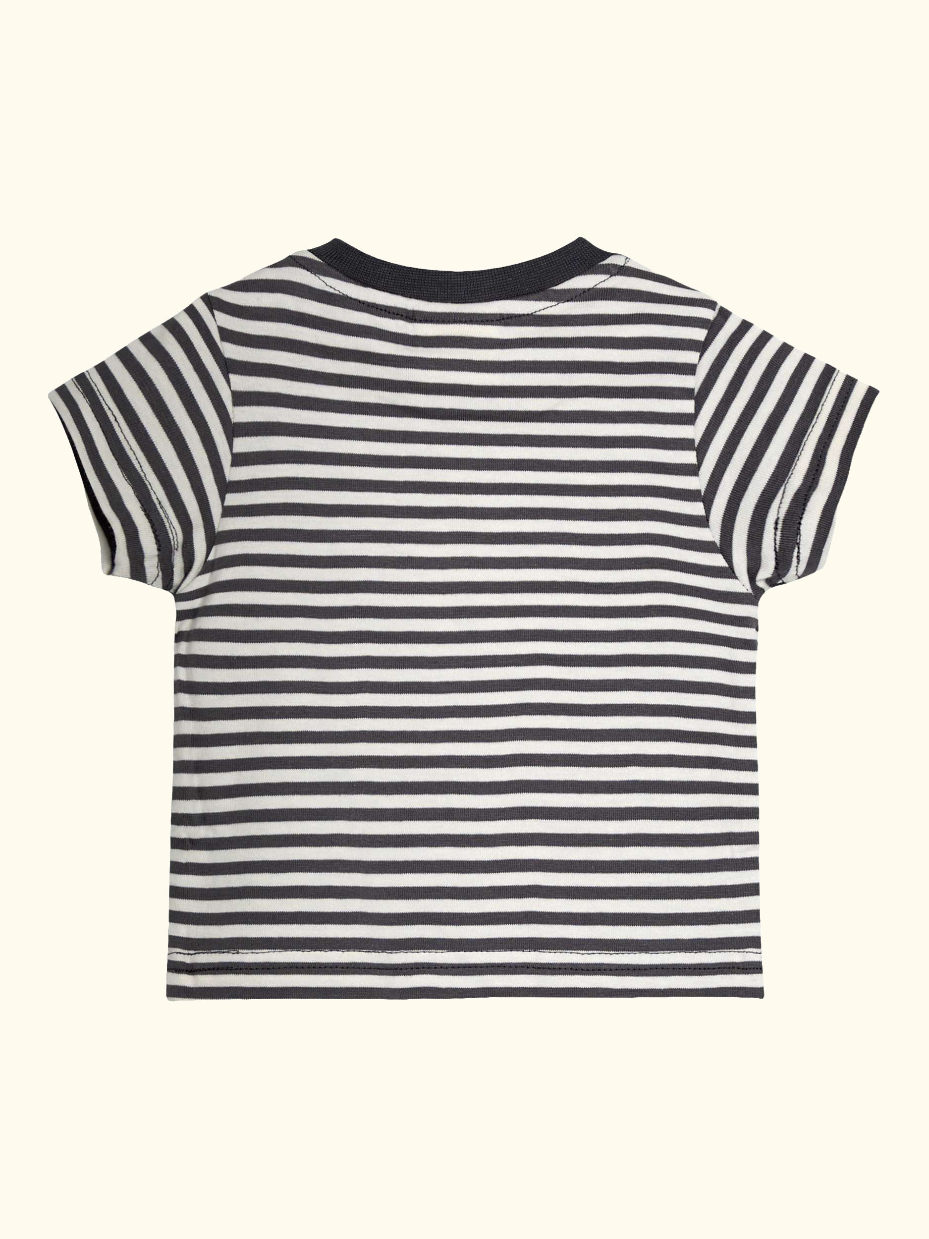 Baby Appliqué Dungarees and Stripe Top Set, Light Brown