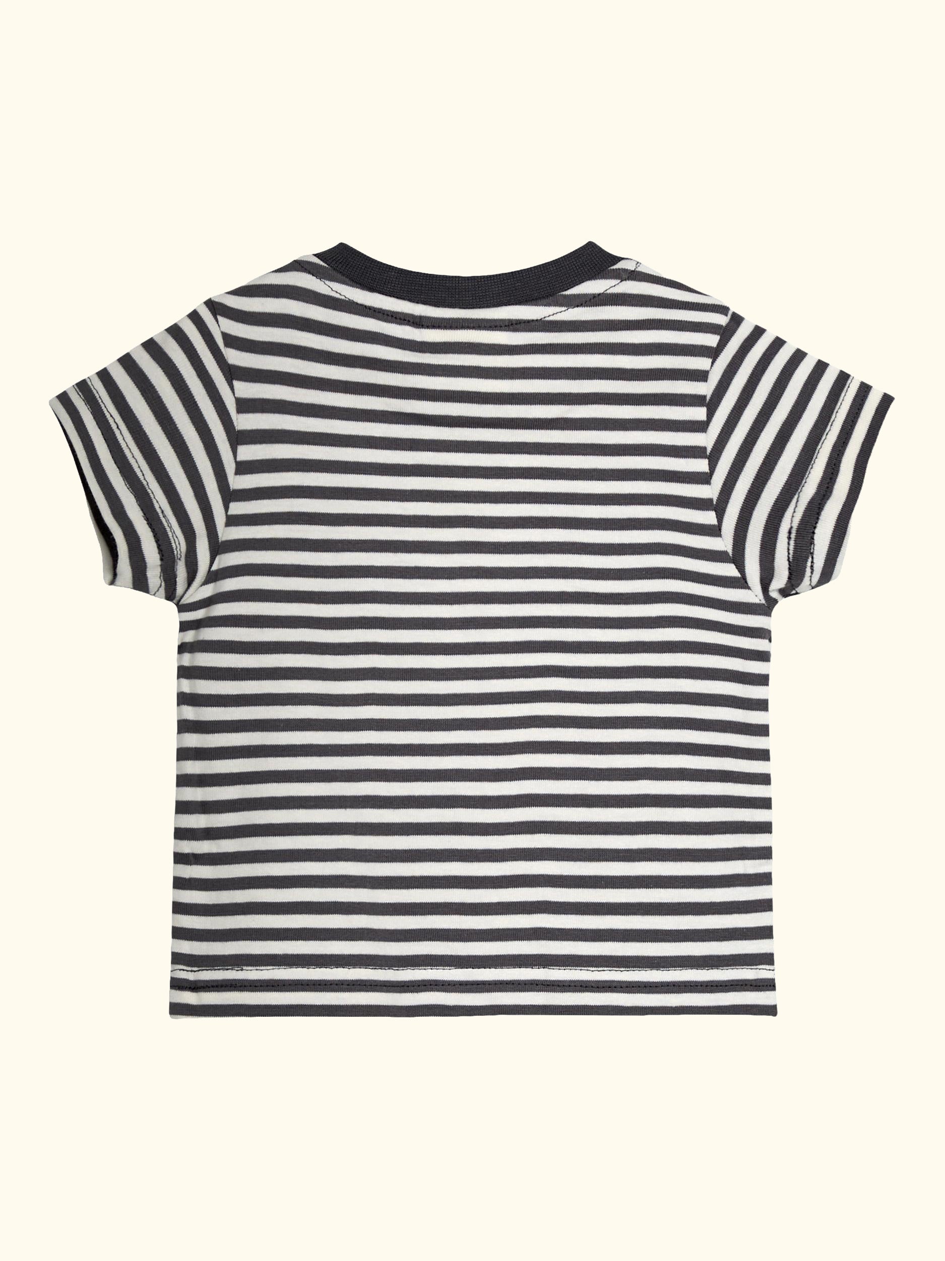 Baby Appliqué Dungarees and Stripe Top Set, Light Brown