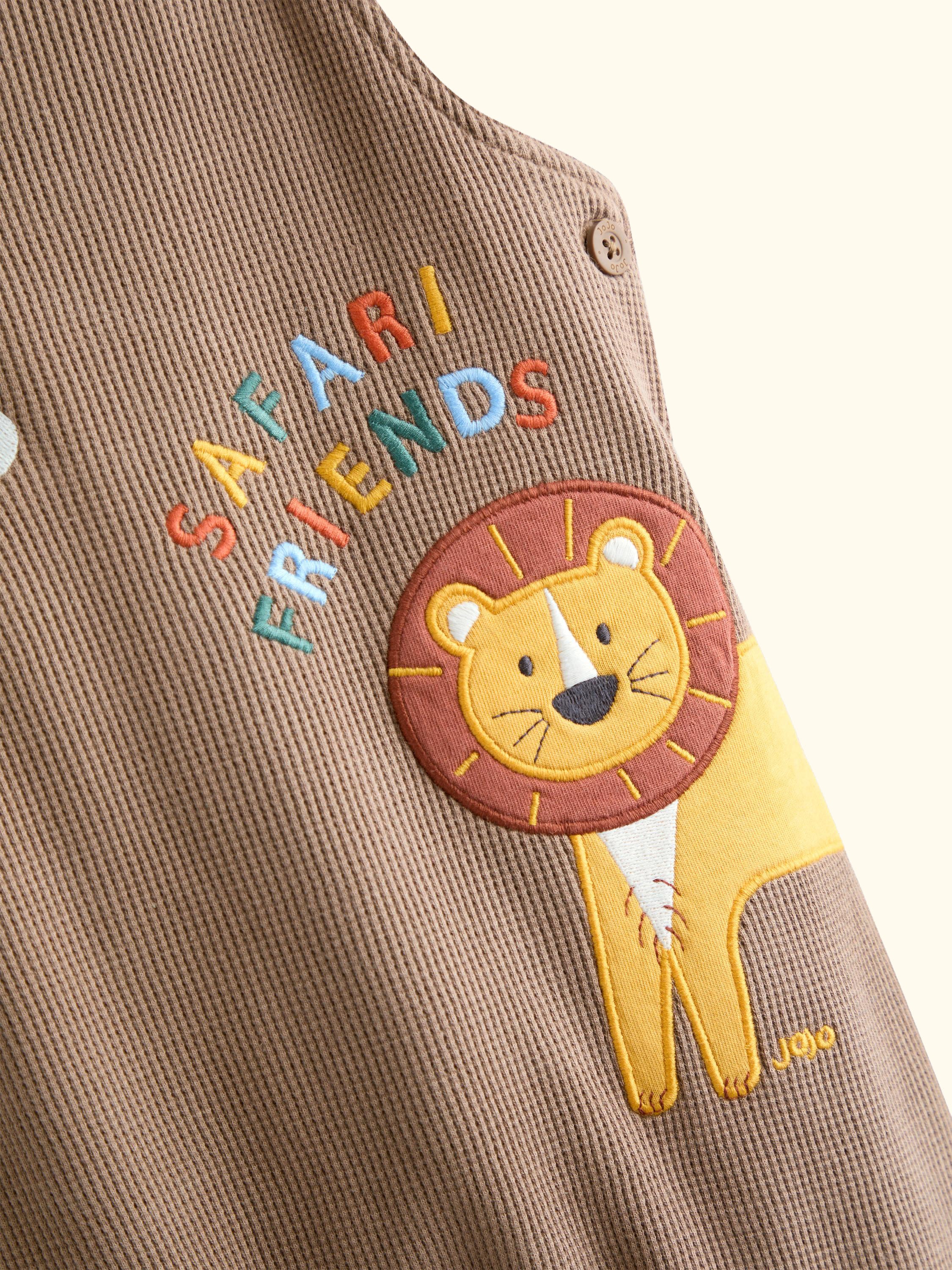 Baby Top and Dungaree Set, Brown, 0-3 months