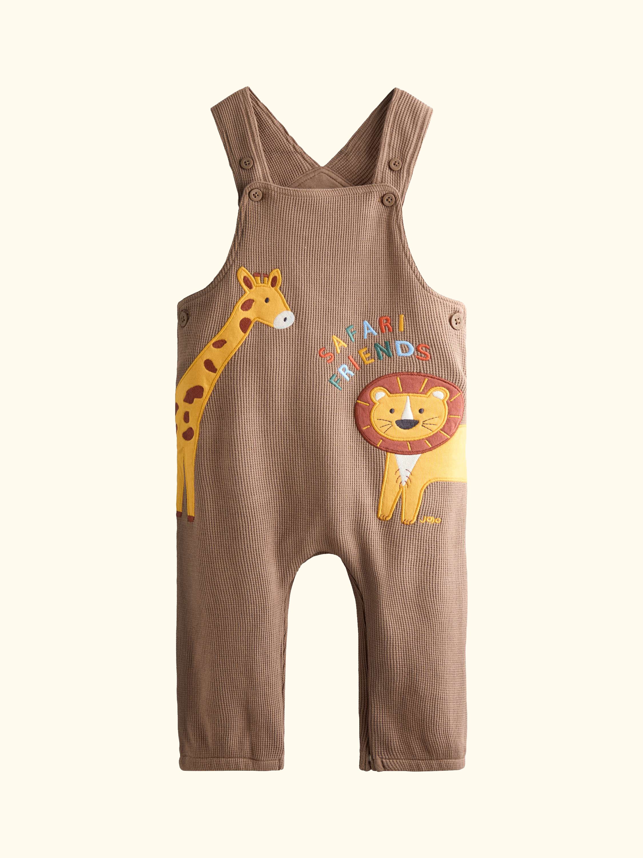 Baby Top and Dungaree Set, Brown, 0-3 months