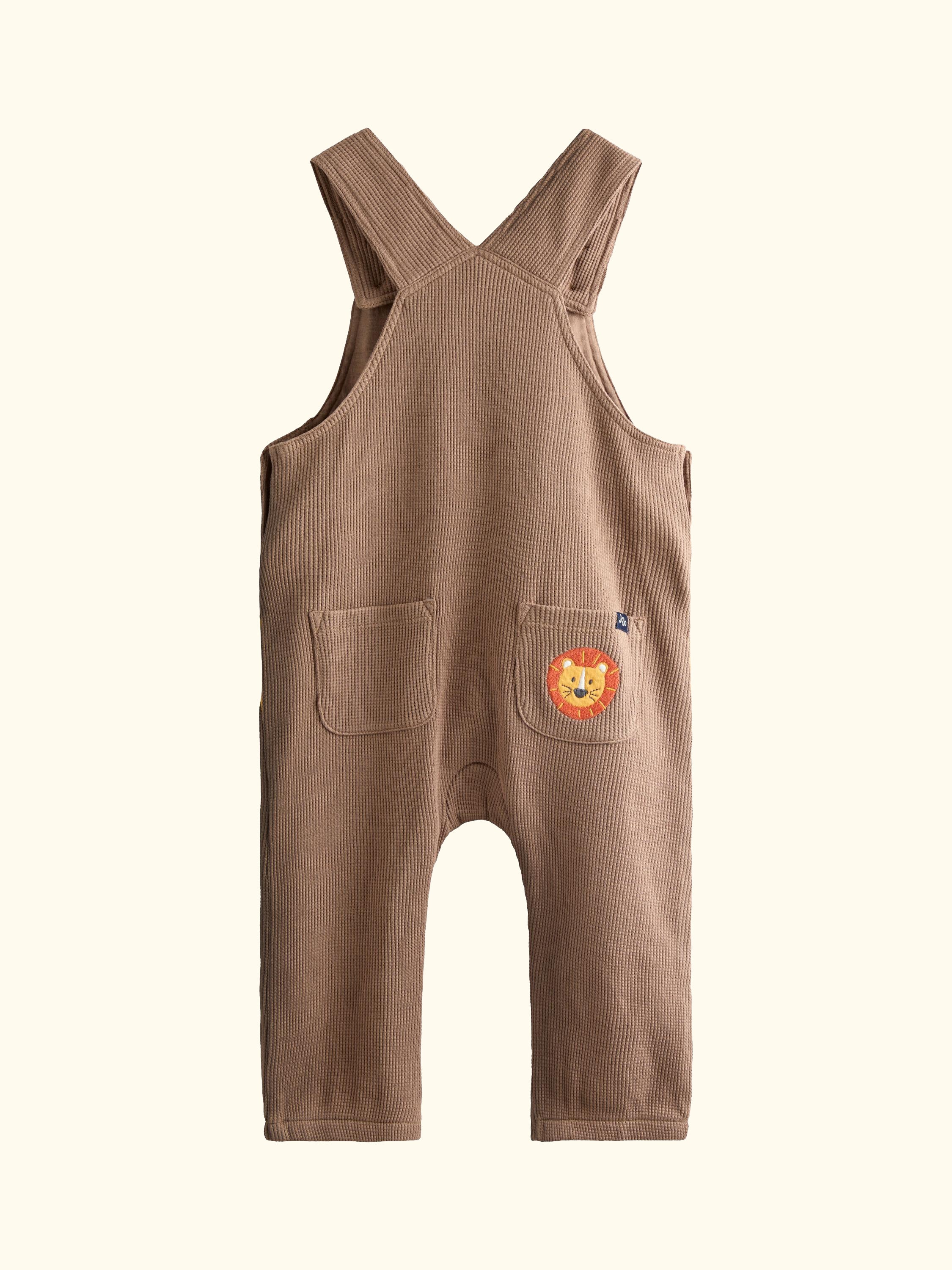 Baby Top and Dungaree Set, Brown, 0-3 months