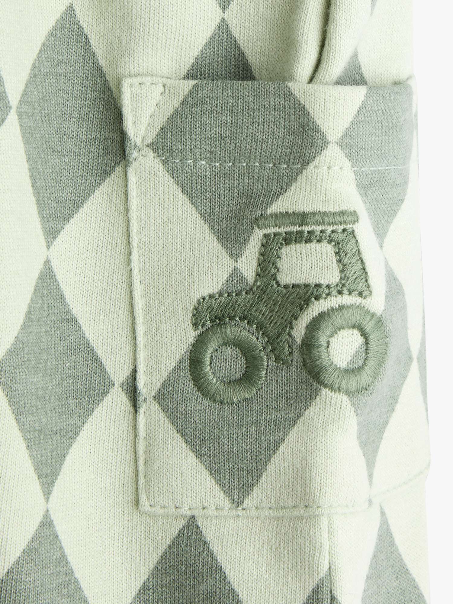 Baby Harlequin Dungarees and T-Shirt Set, Mid Green