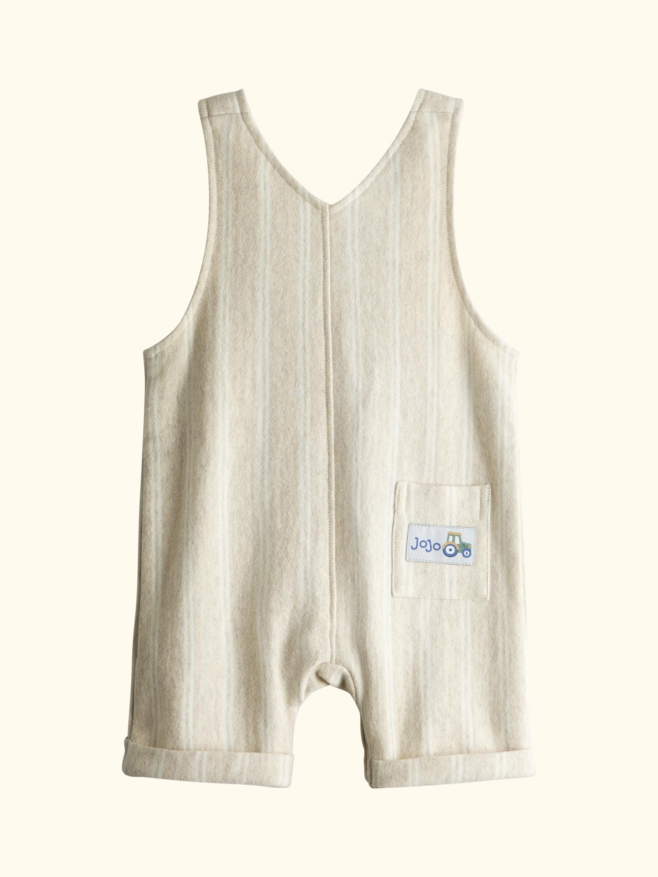 Baby Tractor Appliqué Dungarees and T-Shirt Set, Oatmeal Marl