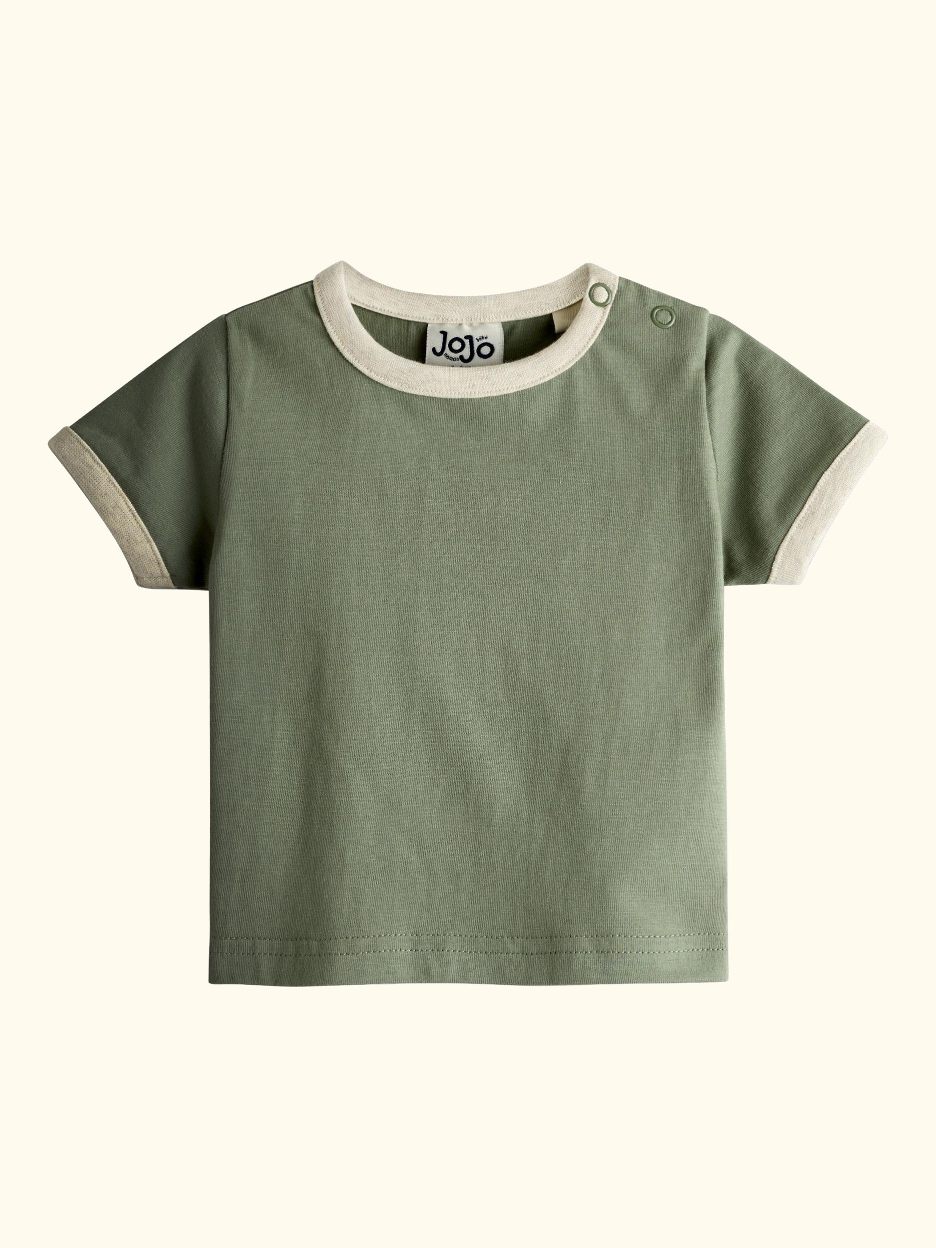 Baby Tractor Appliqué Dungarees and T-Shirt Set, Oatmeal Marl