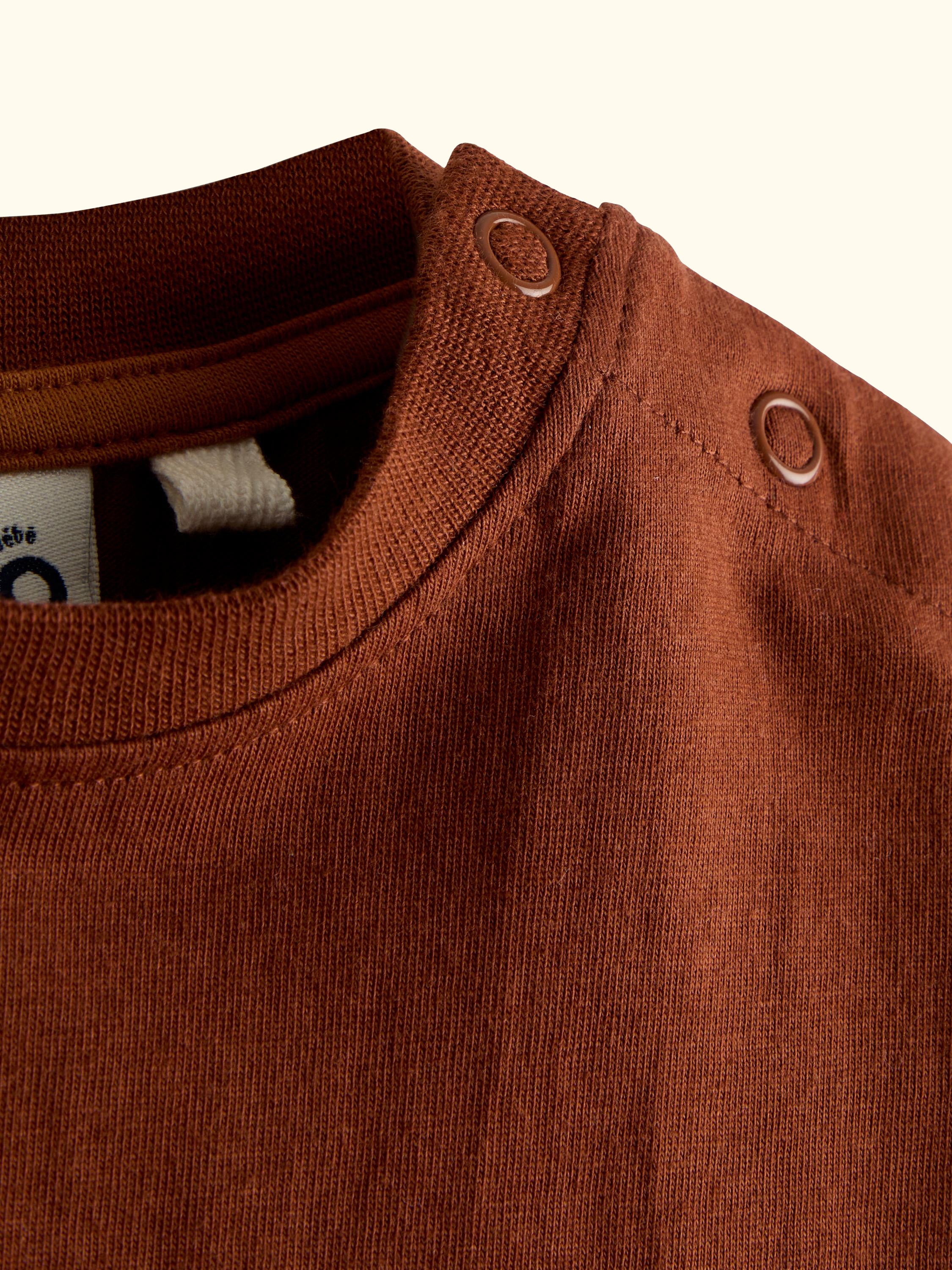 Baby Stripe Appliqué Dunagree and T-Shirt Set, Rust Orange