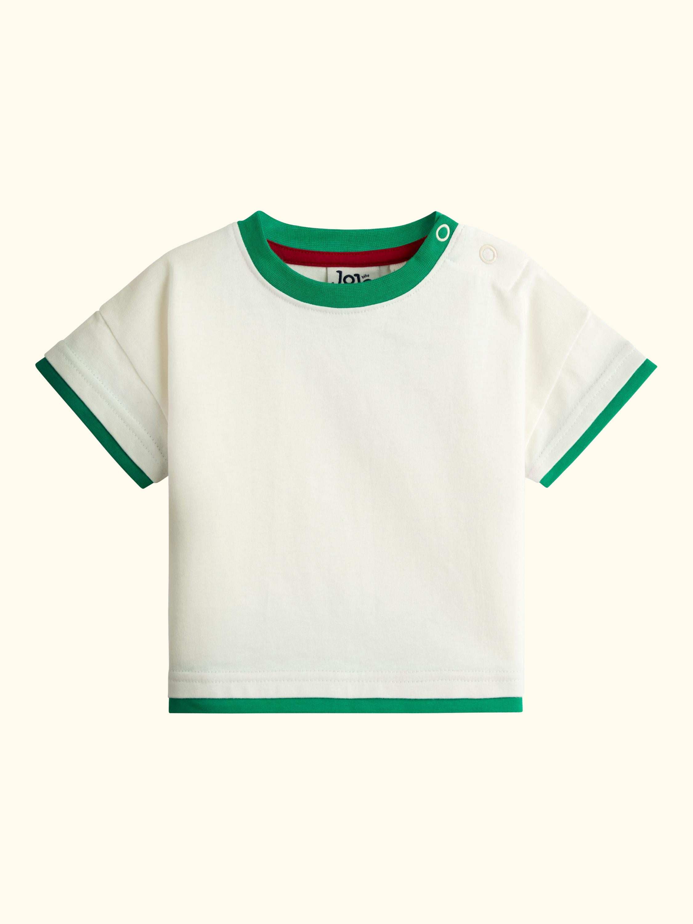 Baby Stripe Dungarees and T-Shirt Set, Bright Red