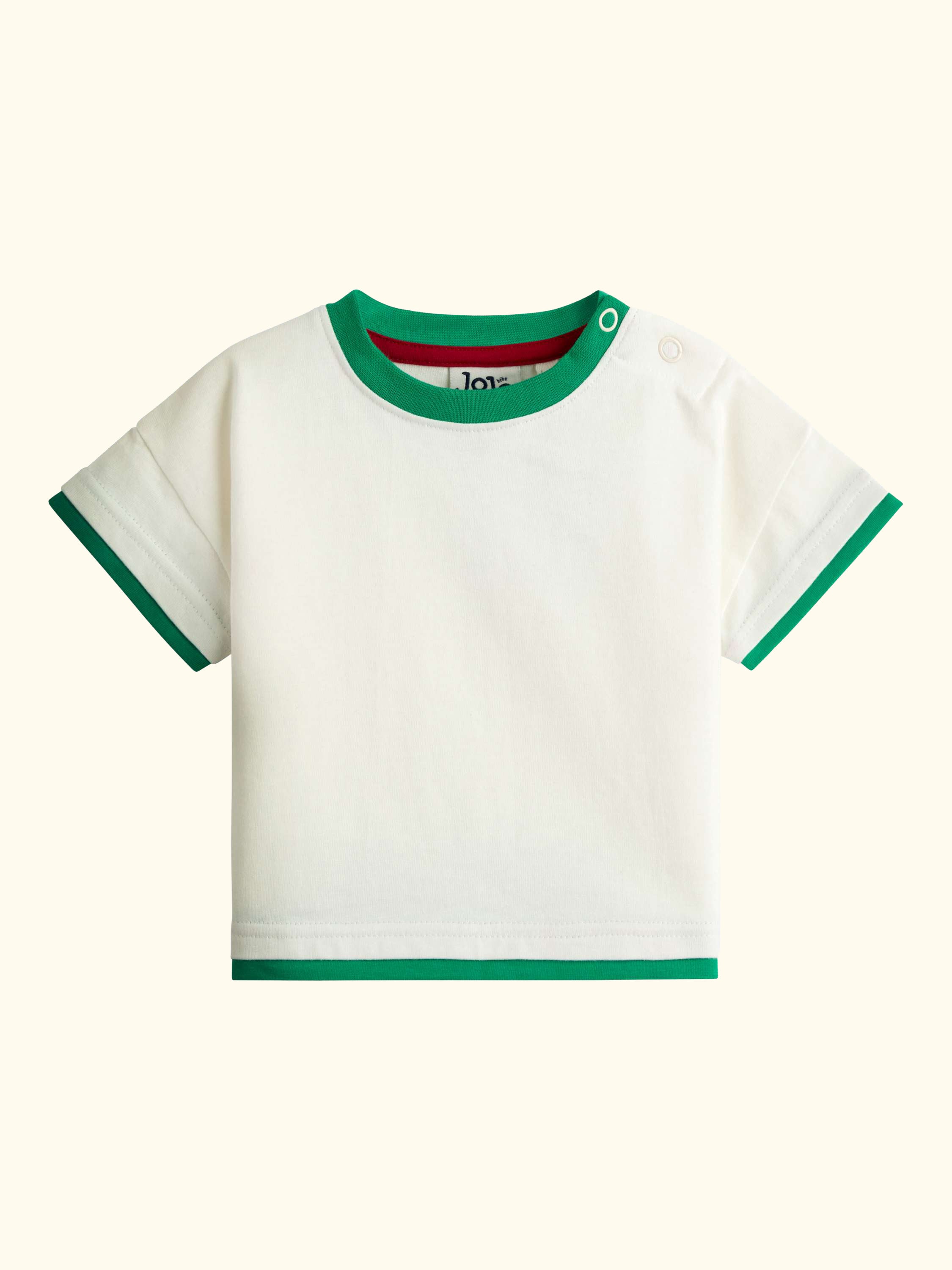 Baby Stripe Dungarees and T-Shirt Set, Bright Red