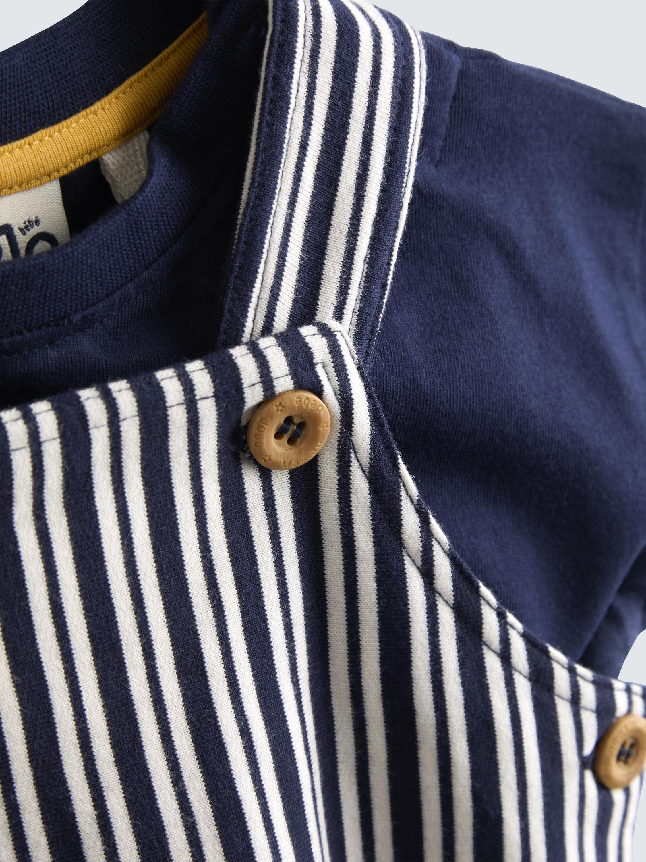Baby Dungarees and T-Shirt Set, Navy Blue