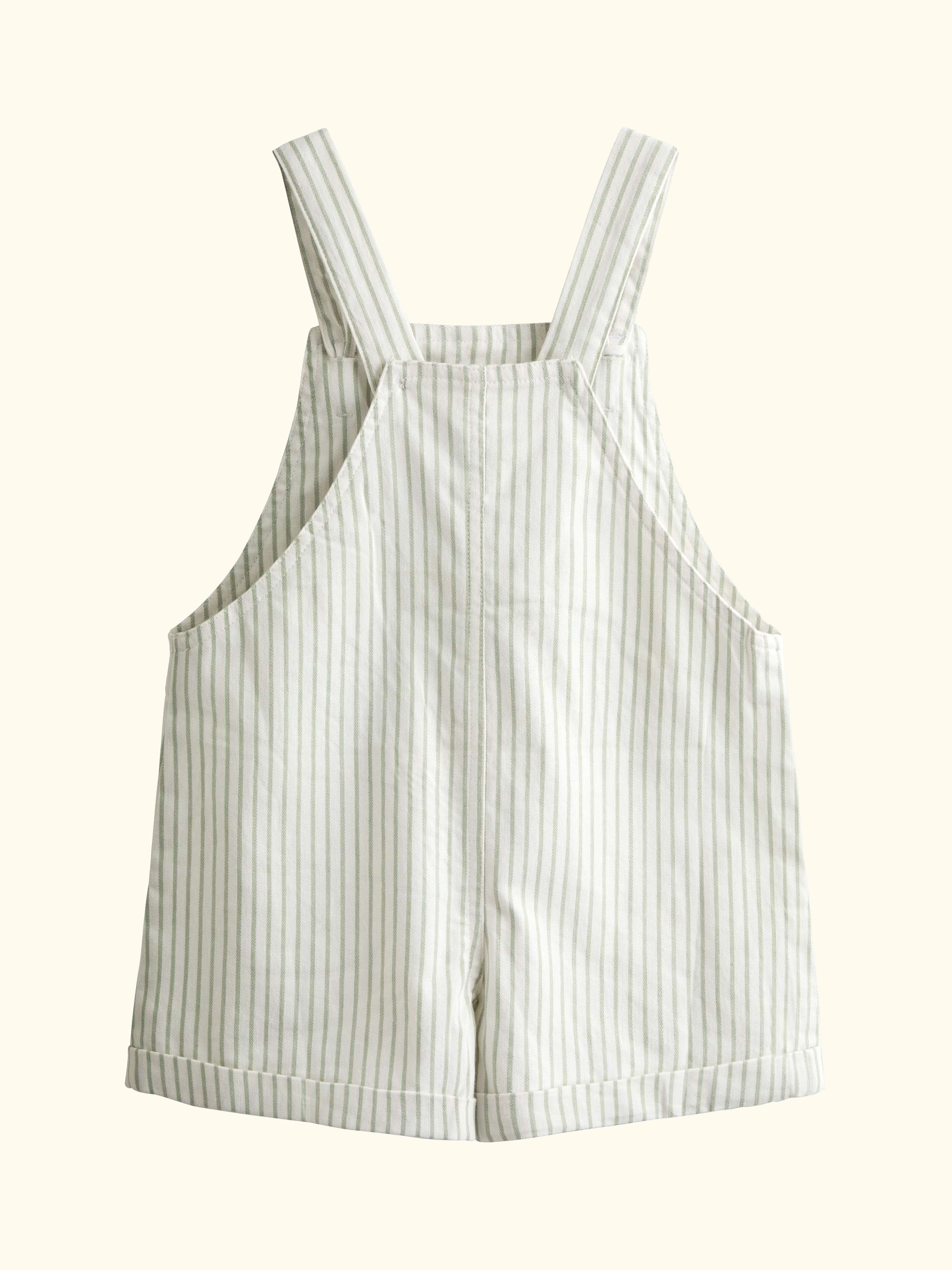 Kids' Embroidered Stripe Dungarees, Light Green