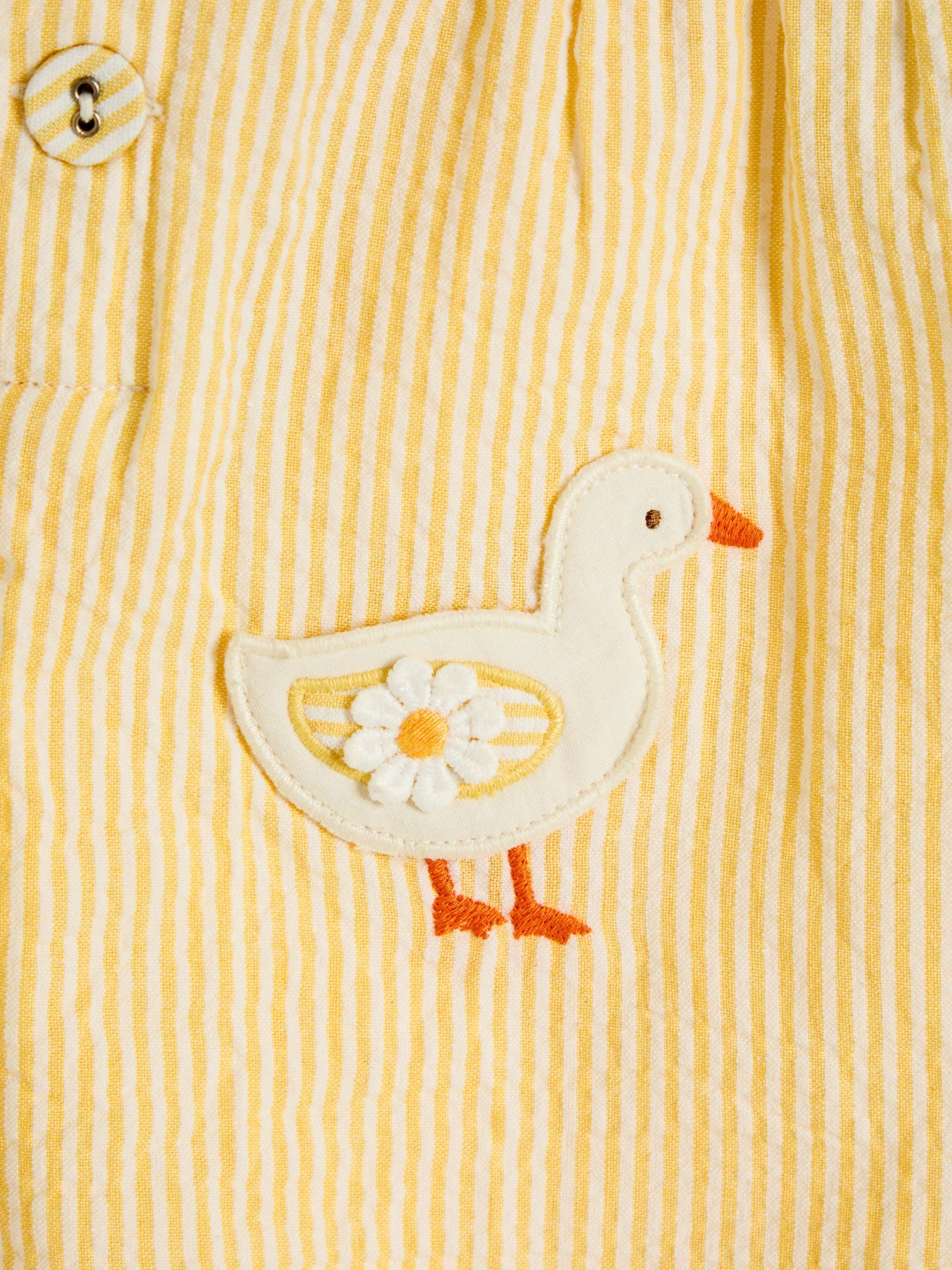 Baby Appliqué Pocket Smocked Dungarees, Light Yellow