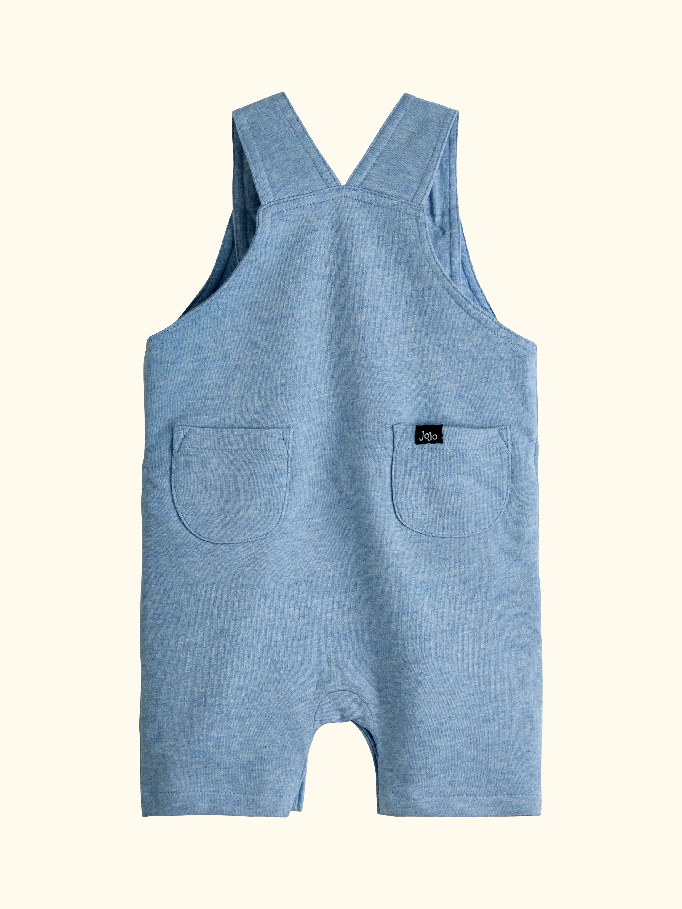 Baby Dino Top and Dungaree Set, Light Blue Marl