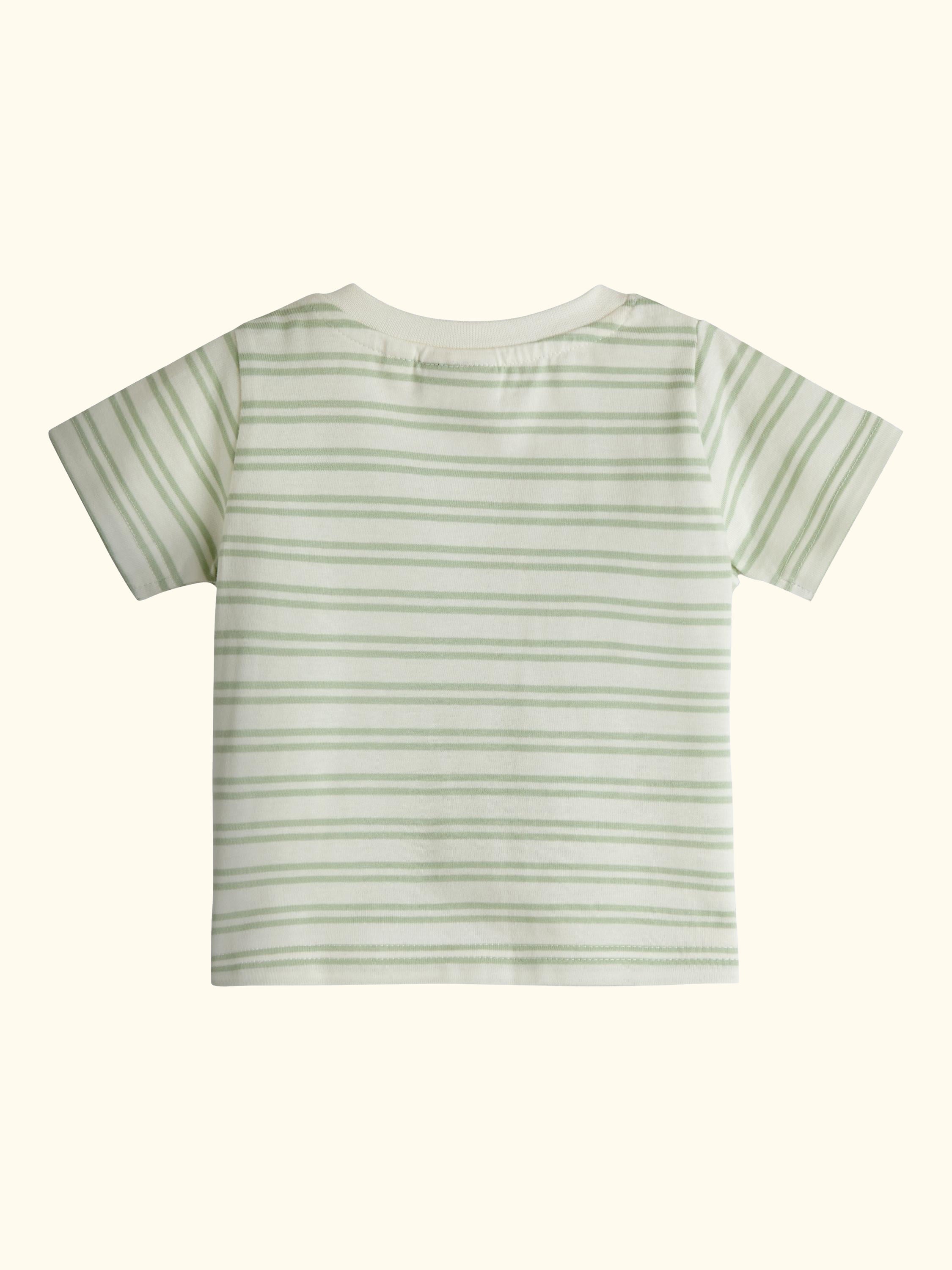 Baby Dino Top and Dungaree Set, Light Blue Marl