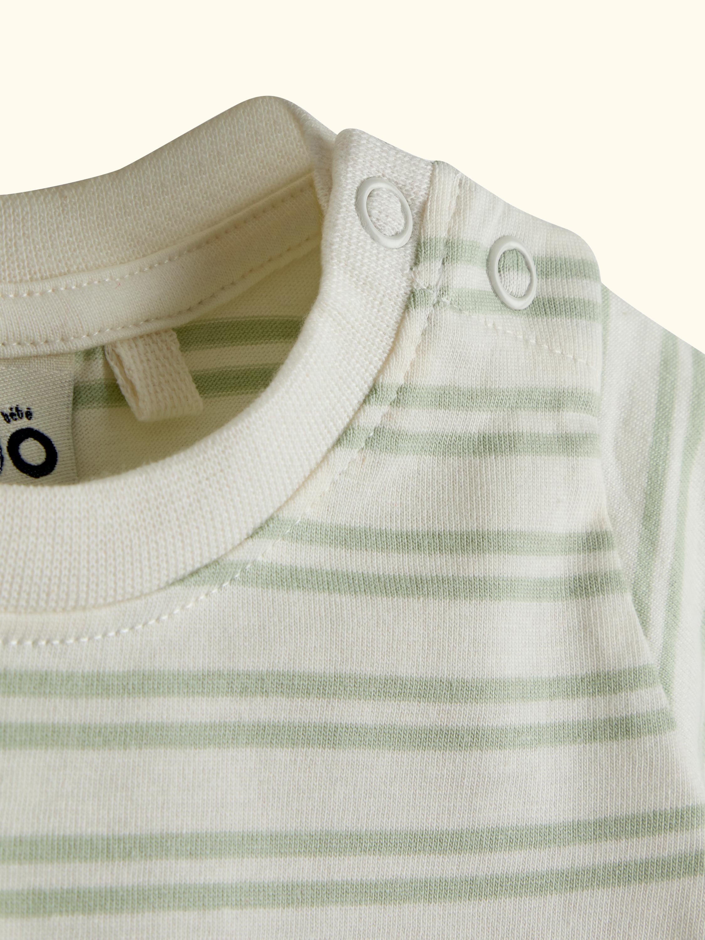 Baby Dino Top and Dungaree Set, Light Blue Marl