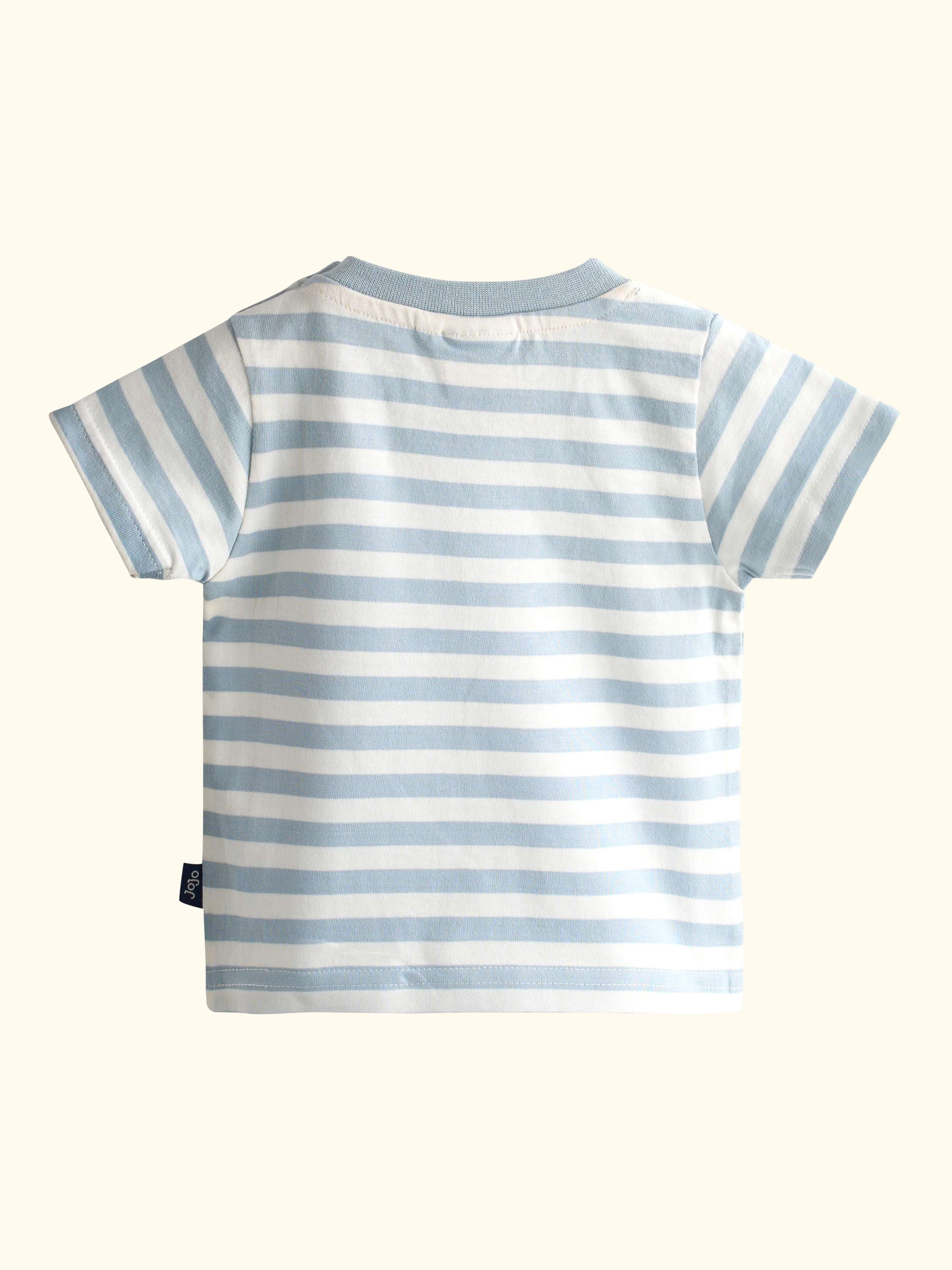 Baby Appliqué Dungarees and Stripe Top Set, Khaki Green