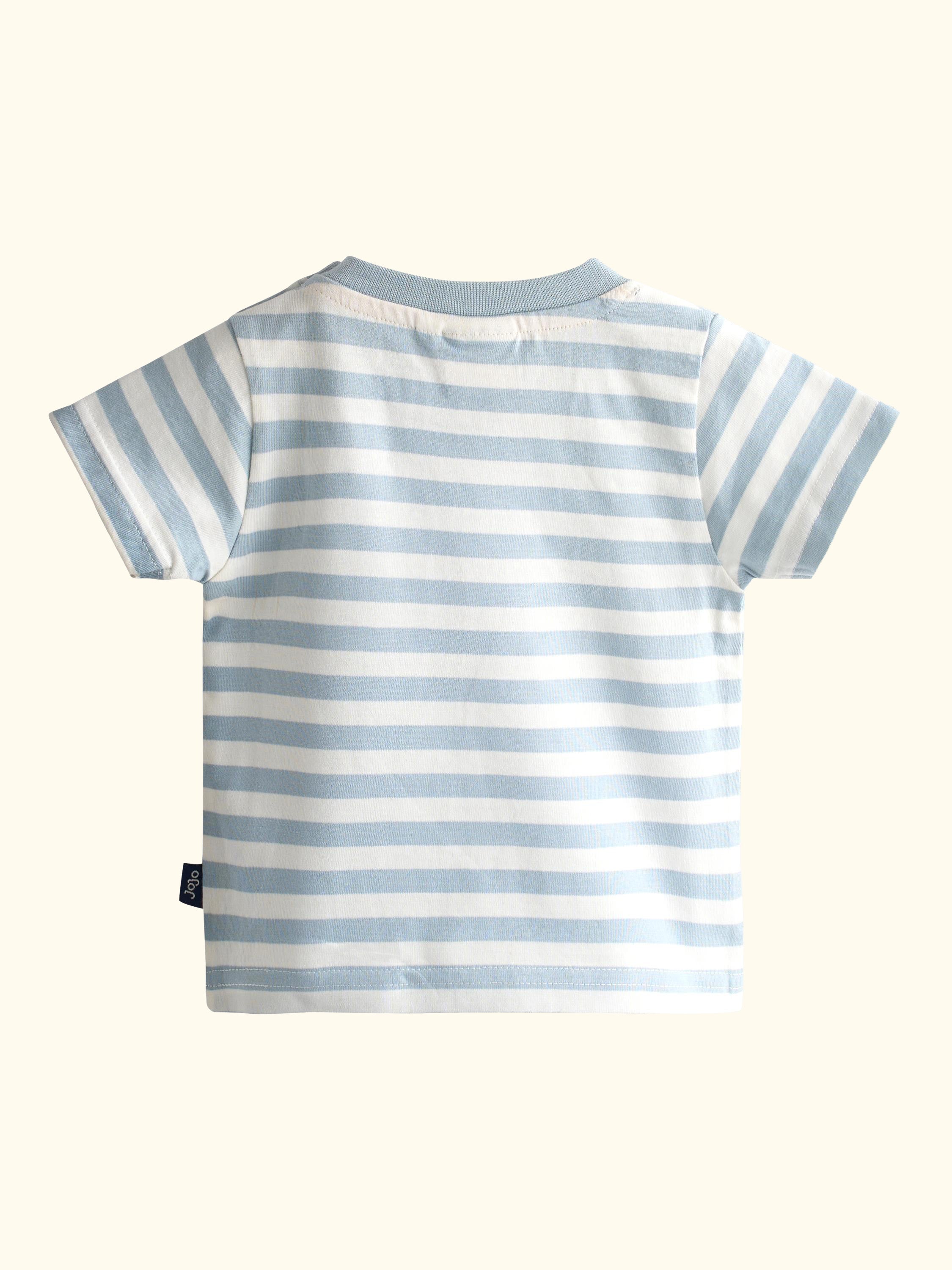 Baby Appliqué Dungarees and Stripe Top Set, Khaki Green