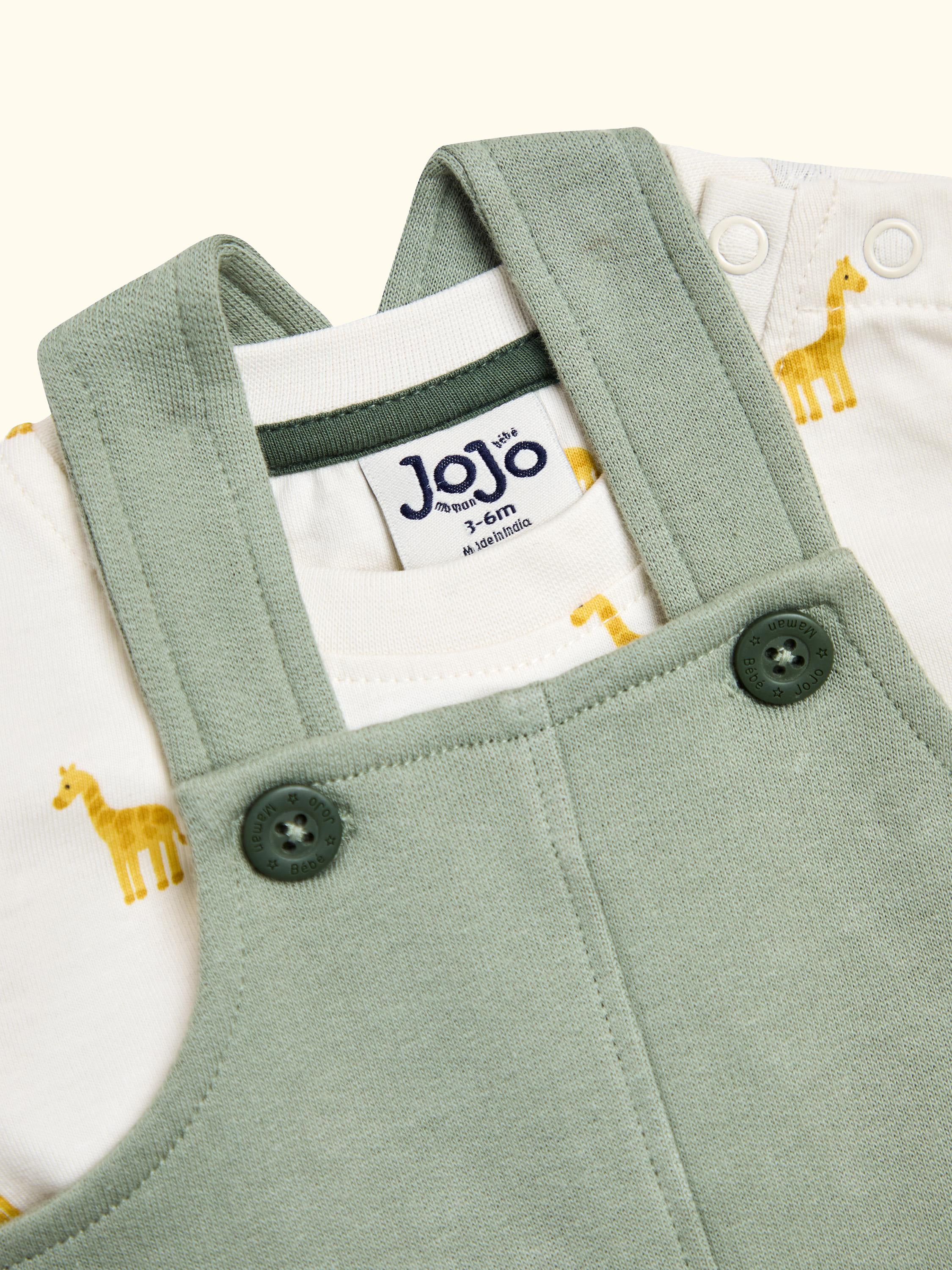 Baby Giraffe Pocket Dungarees and Top Set, Khaki