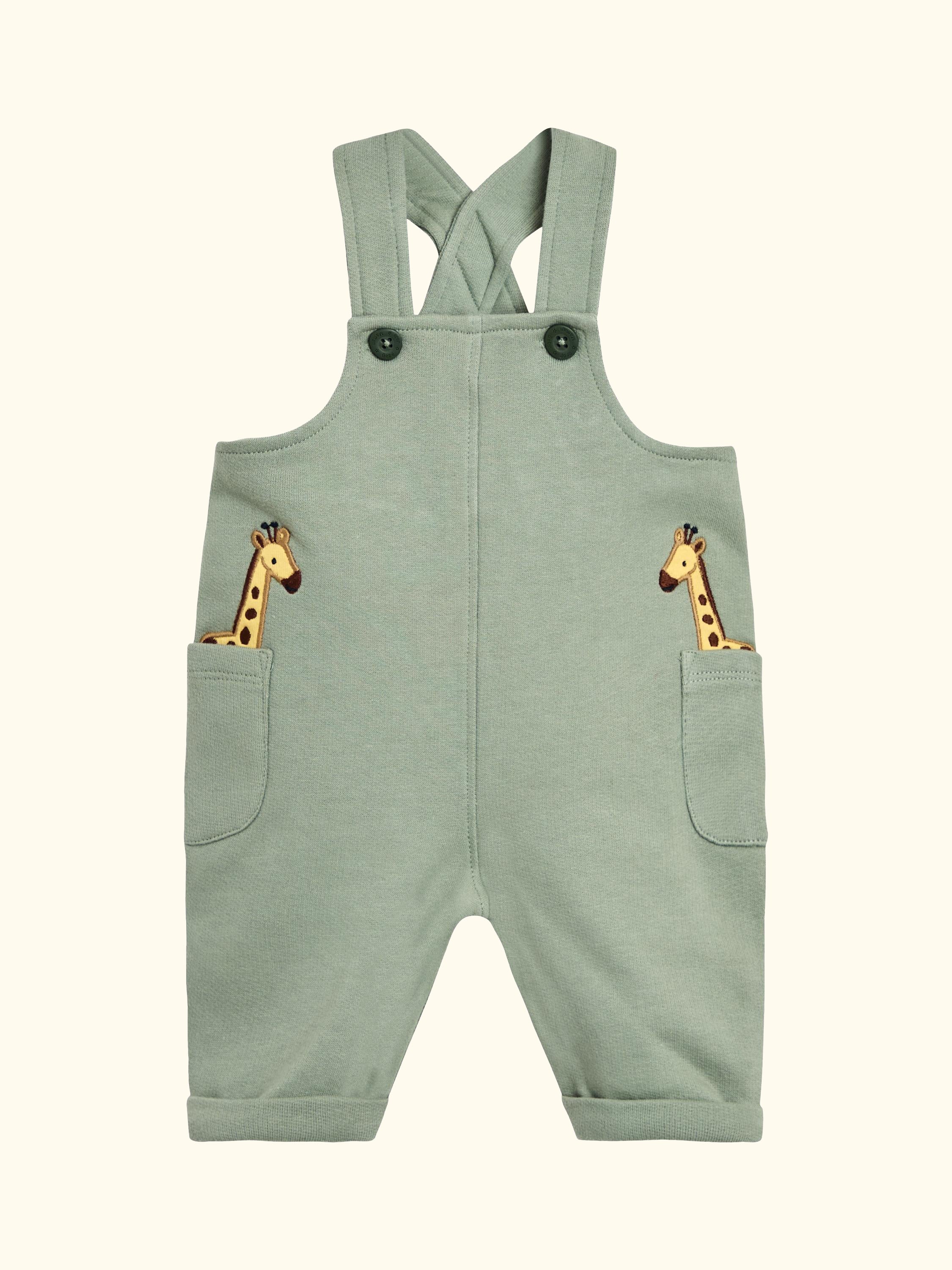 Baby Giraffe Pocket Dungarees and Top Set, Khaki