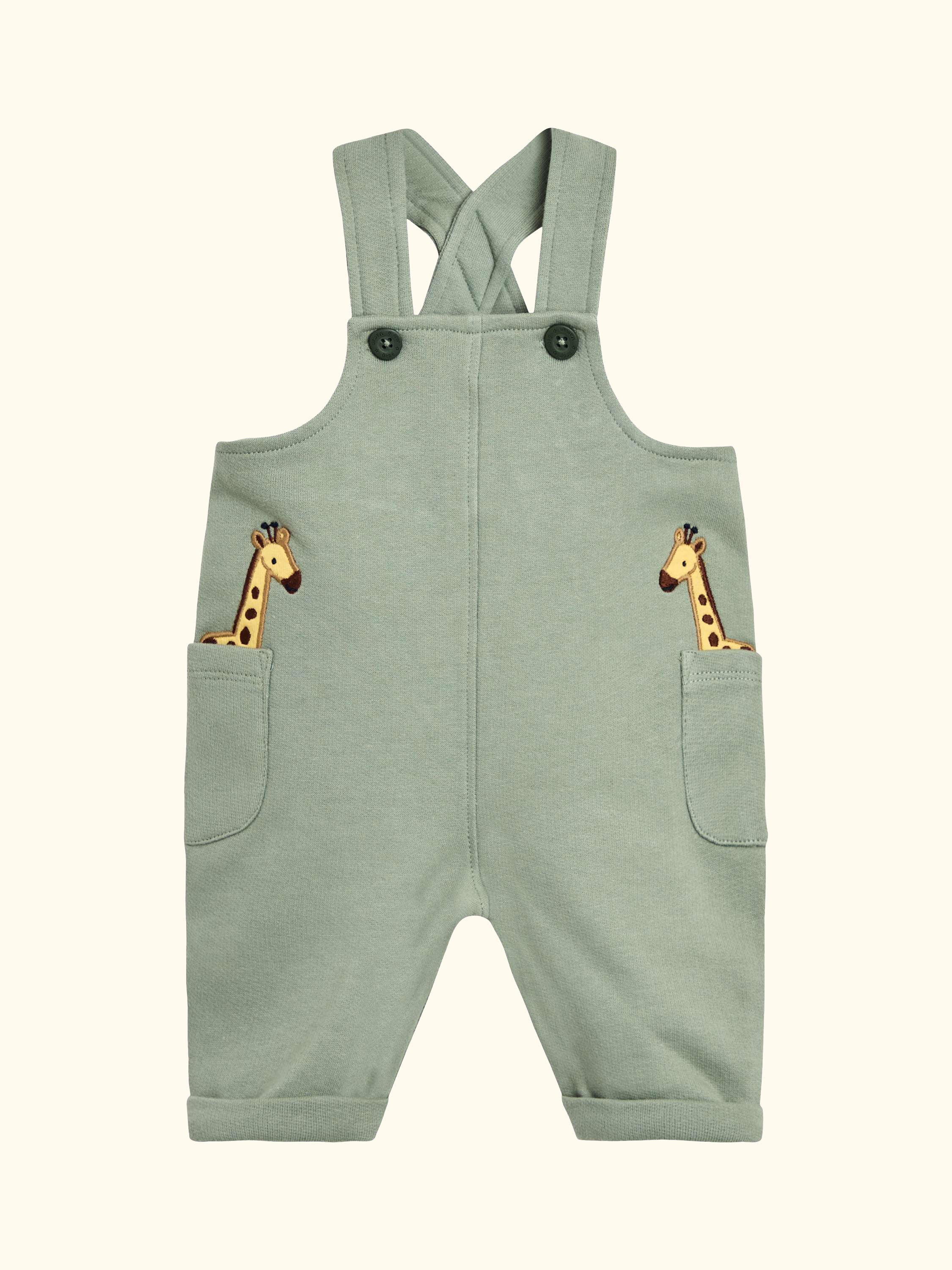 Baby Giraffe Pocket Dungarees and Top Set, Khaki