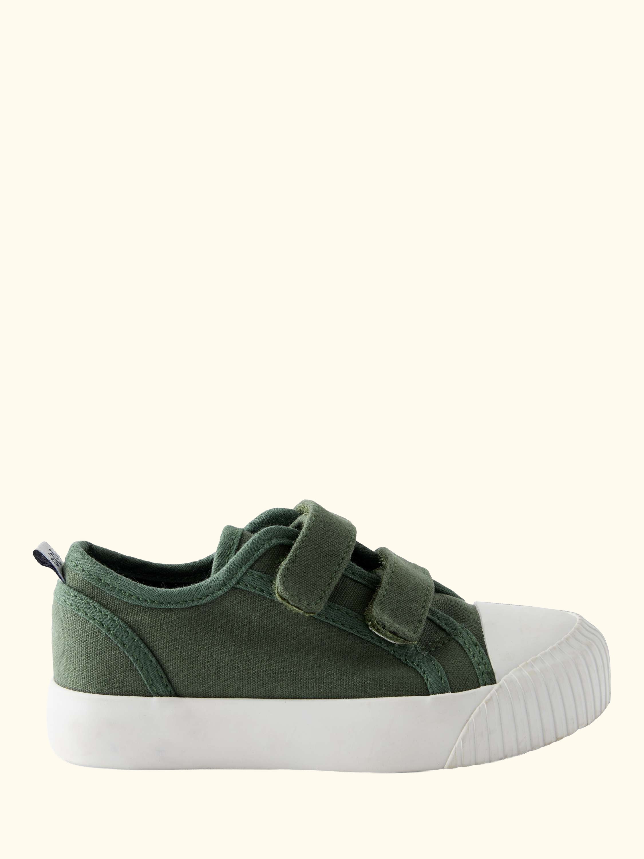 Kids' Double Strap Trainers, Khaki Green