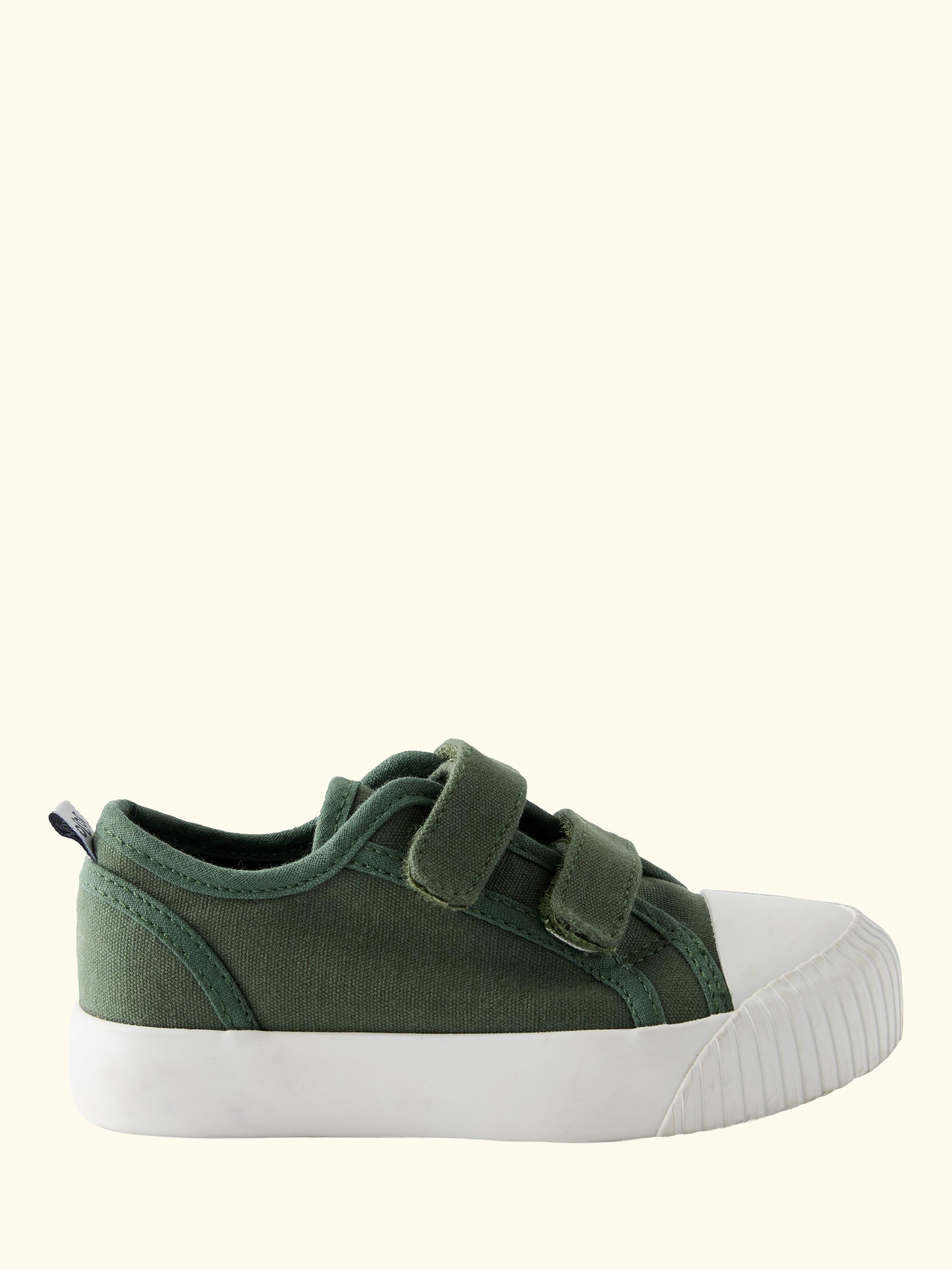 Kids' Double Strap Trainers, Khaki Green