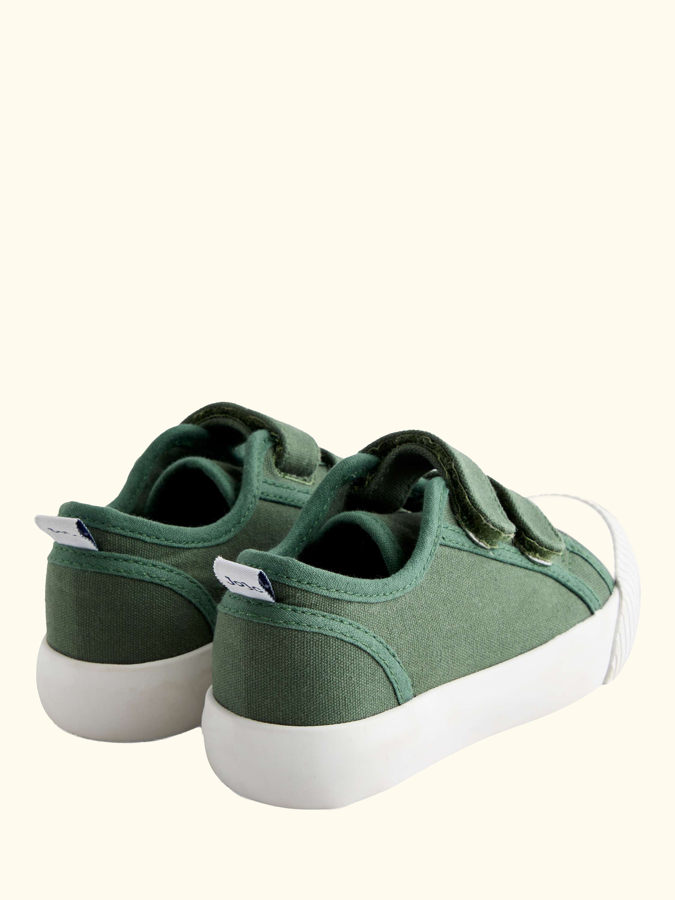 Kids' Double Strap Trainers, Khaki Green
