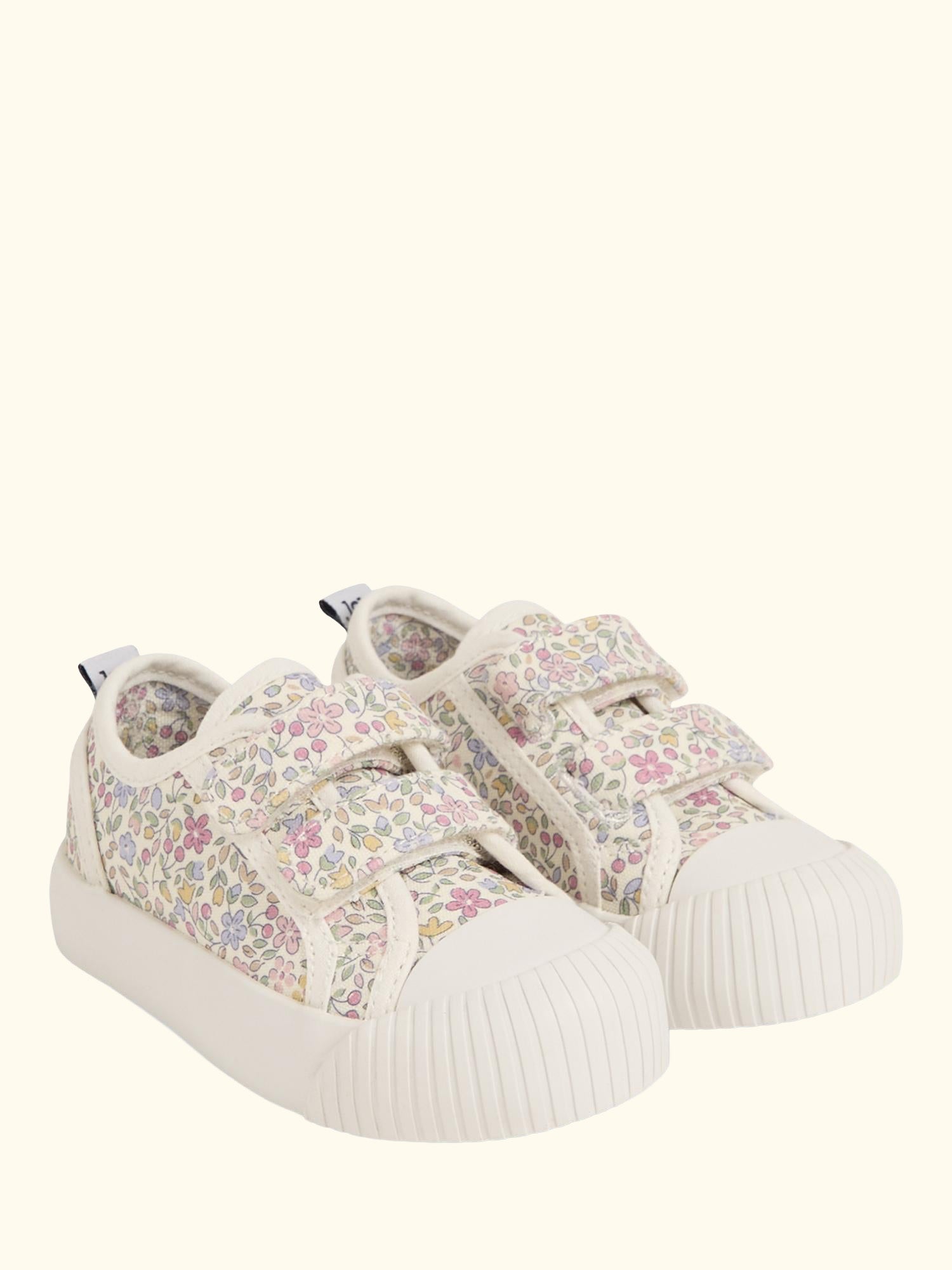 Kids' Double Strap Floral Canvas Pumps, Pink