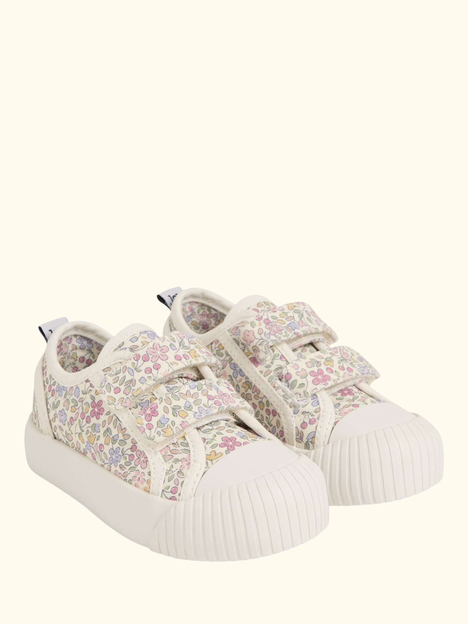 Kids' Double Strap Floral Canvas Pumps, Pink
