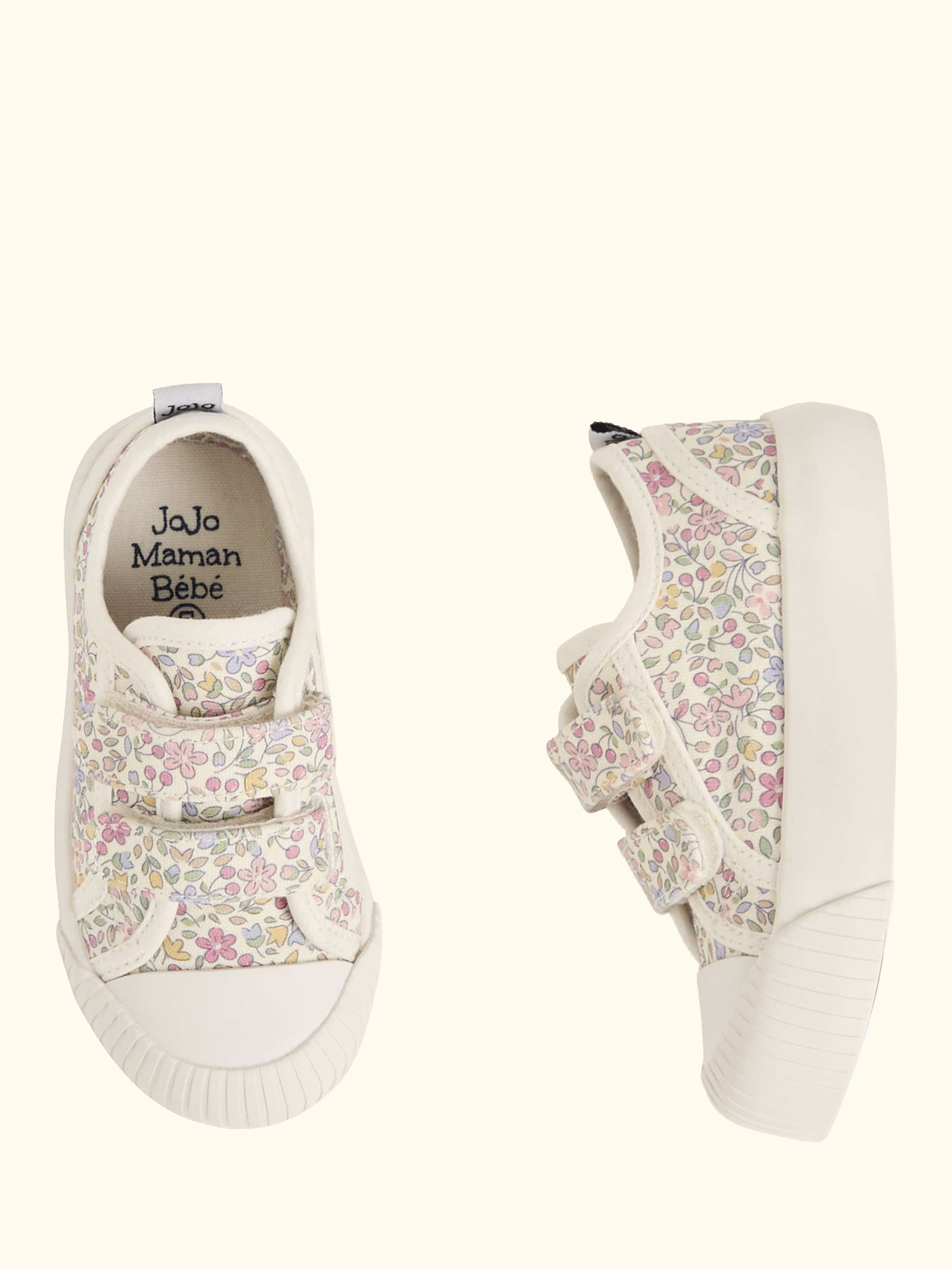 Kids' Double Strap Floral Canvas Pumps, Pink