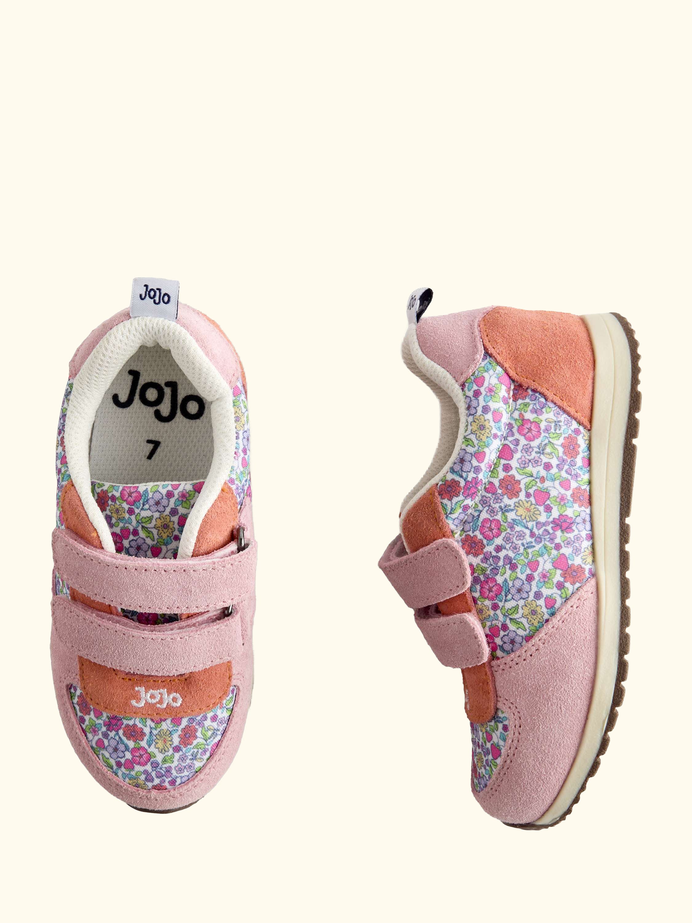 Kids' Floral Rip Tape Trainers, Multi Colour