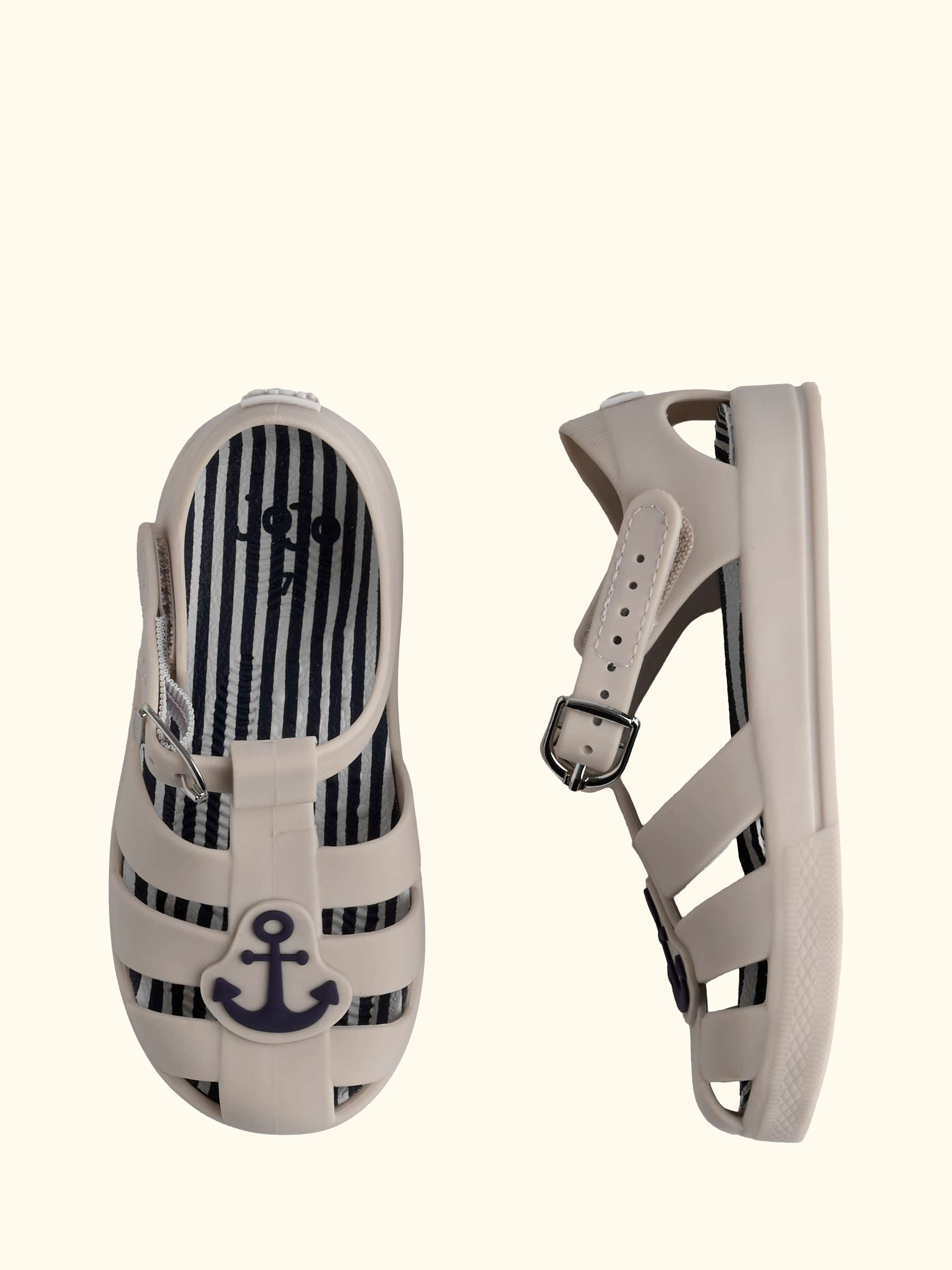 Anchor Jelly Sandals, Stone