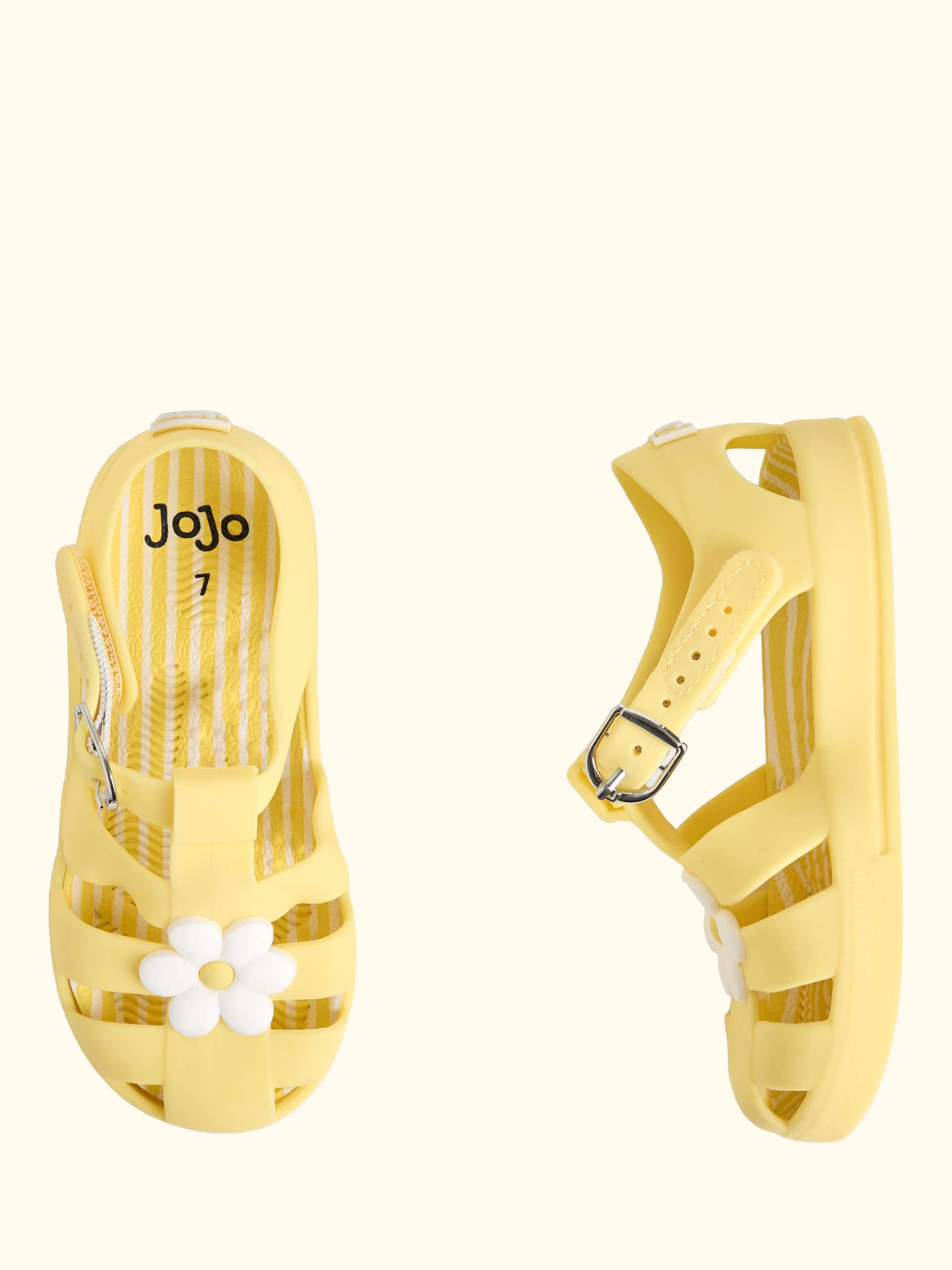 Kids' Flower Jelly Sandals, Yellow