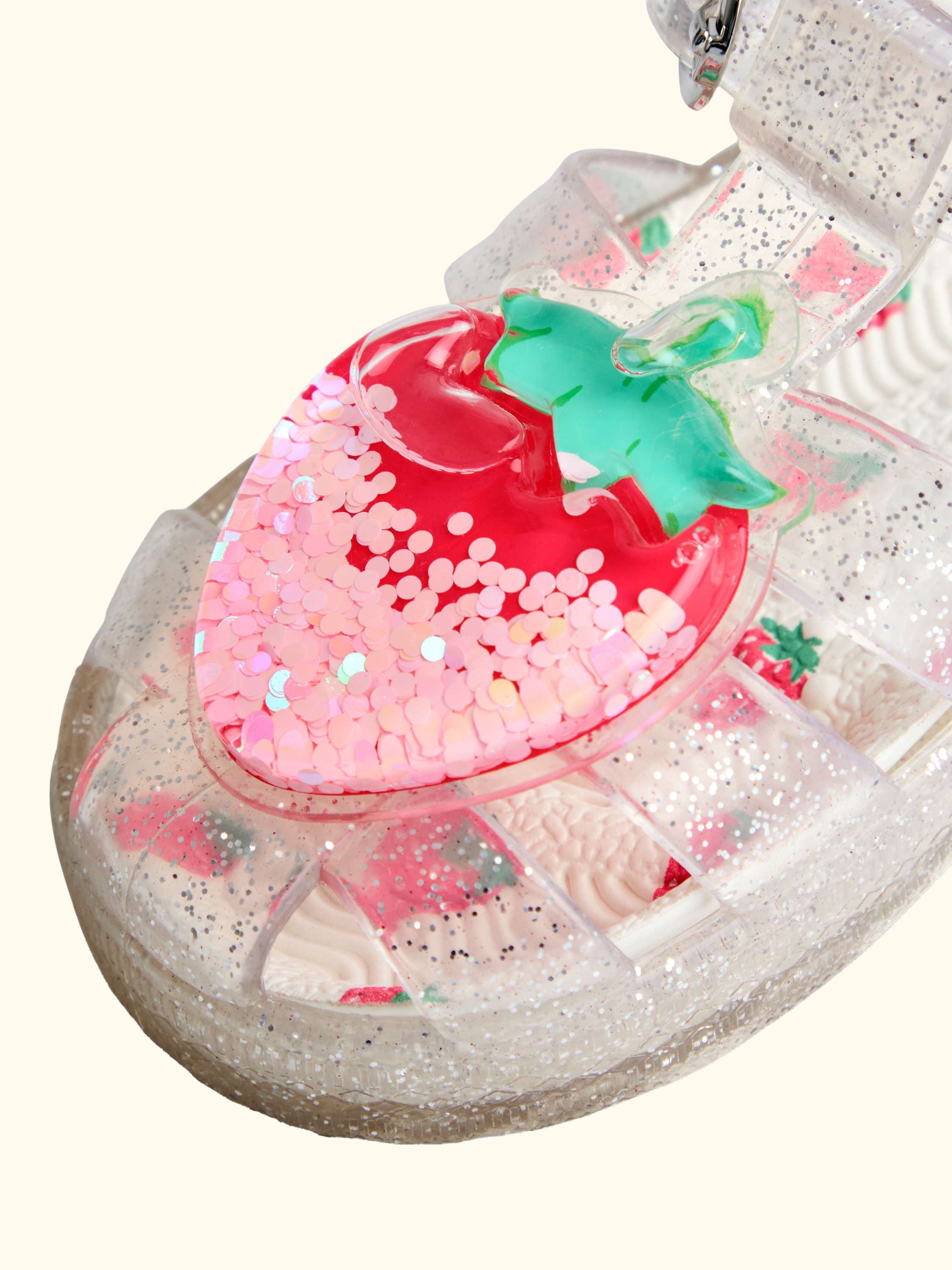 Kids' Glitter Jelly Sandals, Bright Pink