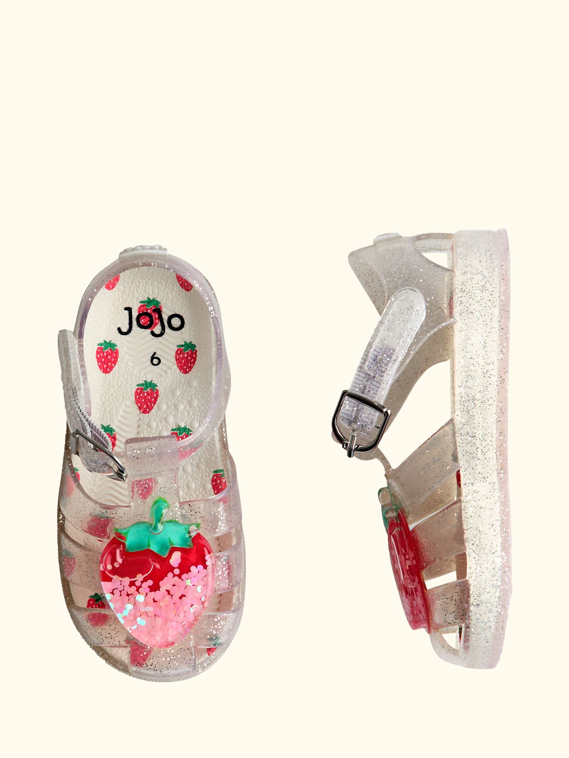Kids' Glitter Jelly Sandals, Bright Pink