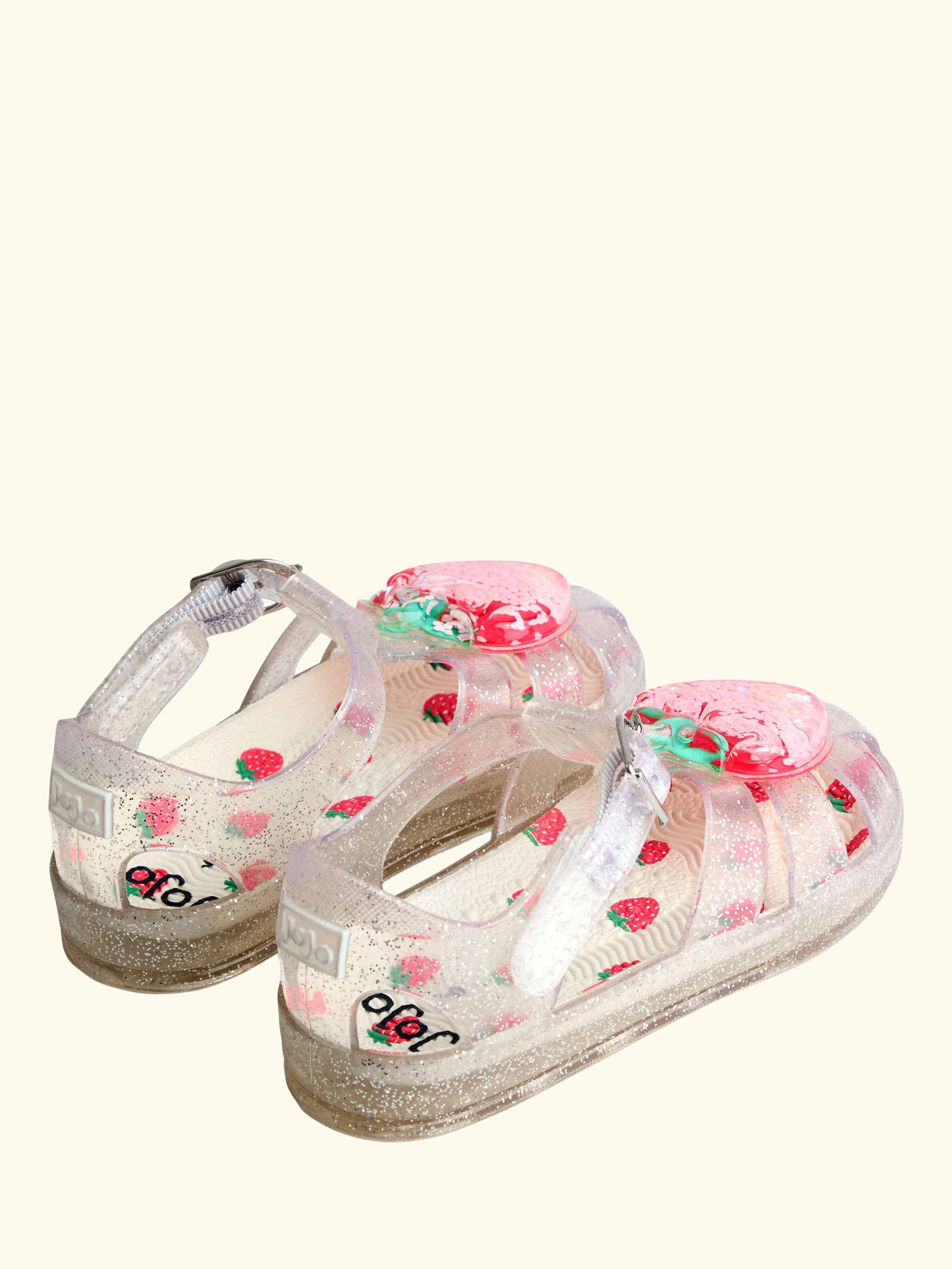 Kids' Glitter Jelly Sandals, Bright Pink