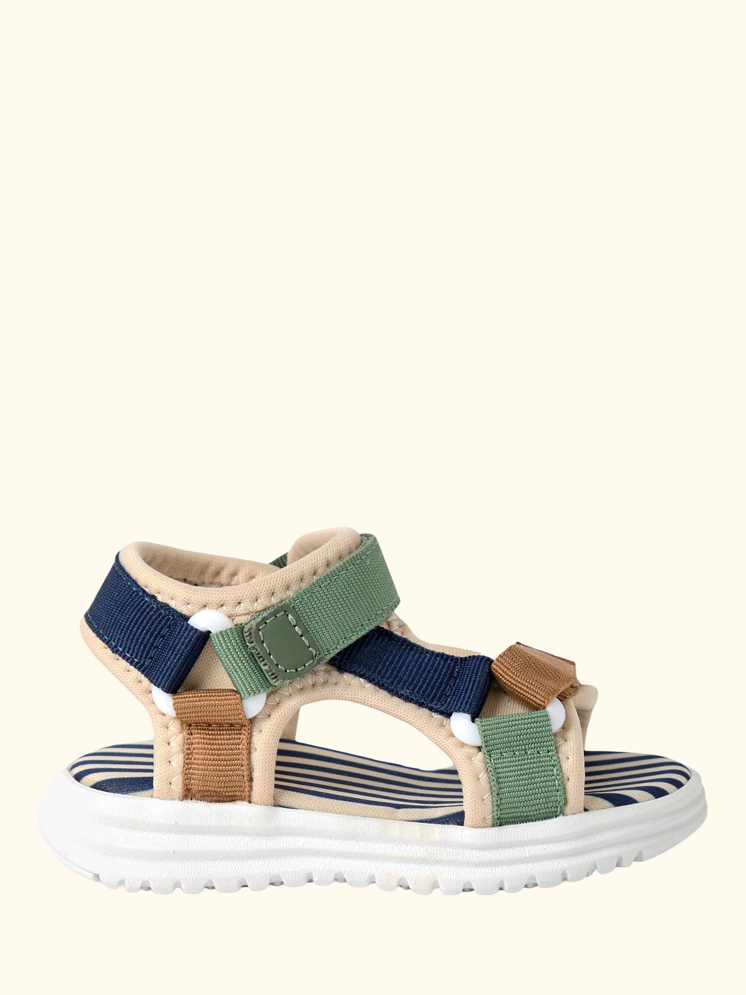 Kids' Colour Block Adjustable Strap Sandals, Stone/Multi