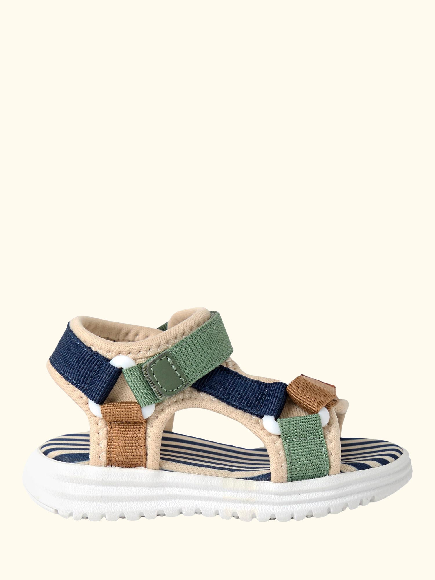 Kids' Colour Block Adjustable Strap Sandals, Stone/Multi
