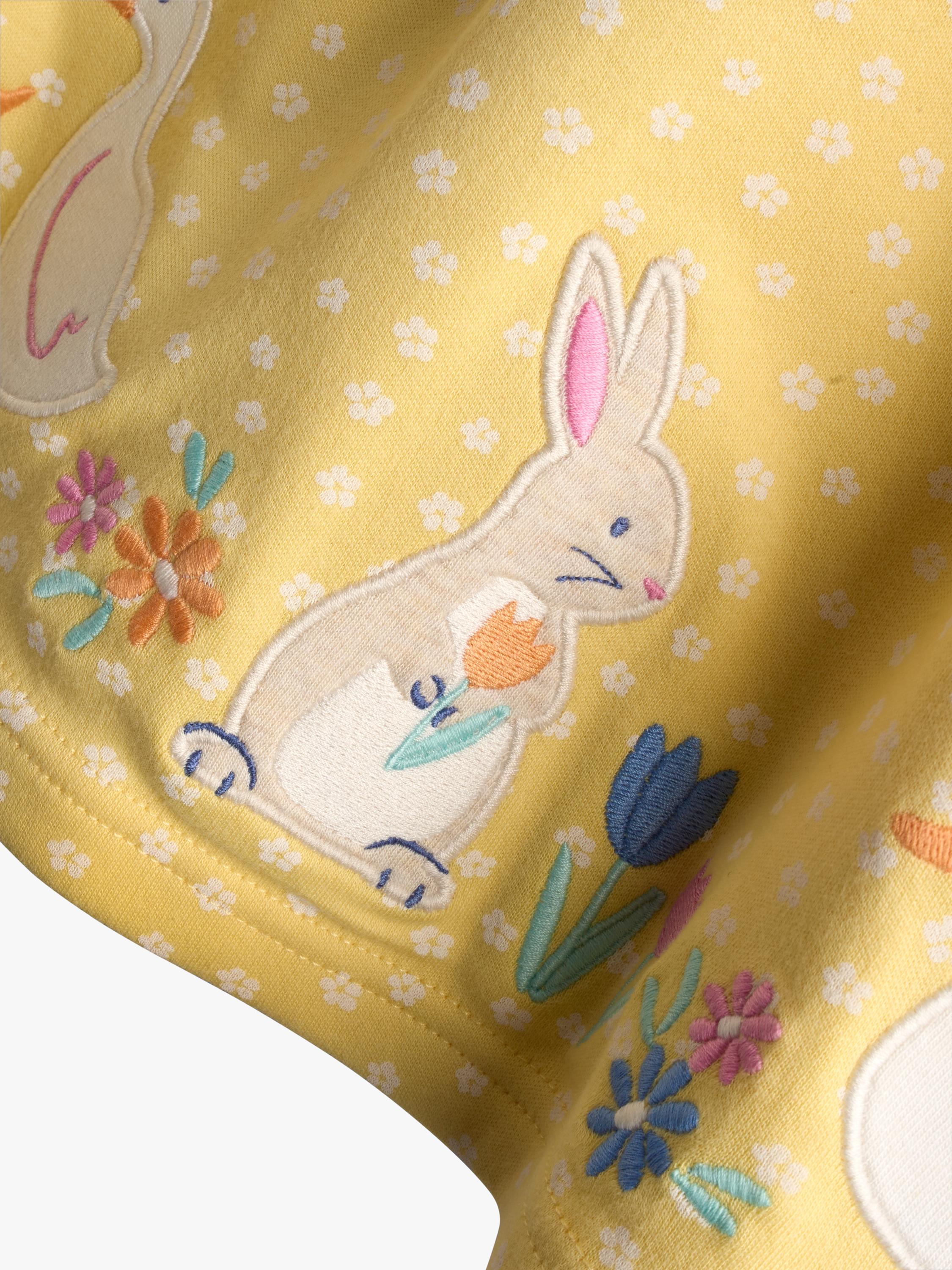 Kids' Appliqué Button Front Dress, Mid Yellow