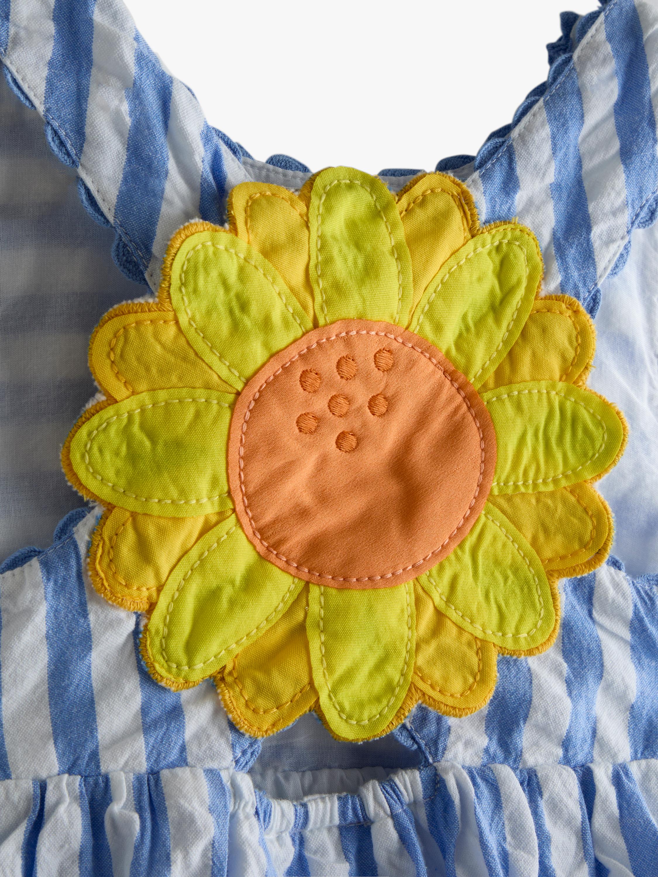 Kids' Cross Back Appliqué Sun Dress, Mid Blue