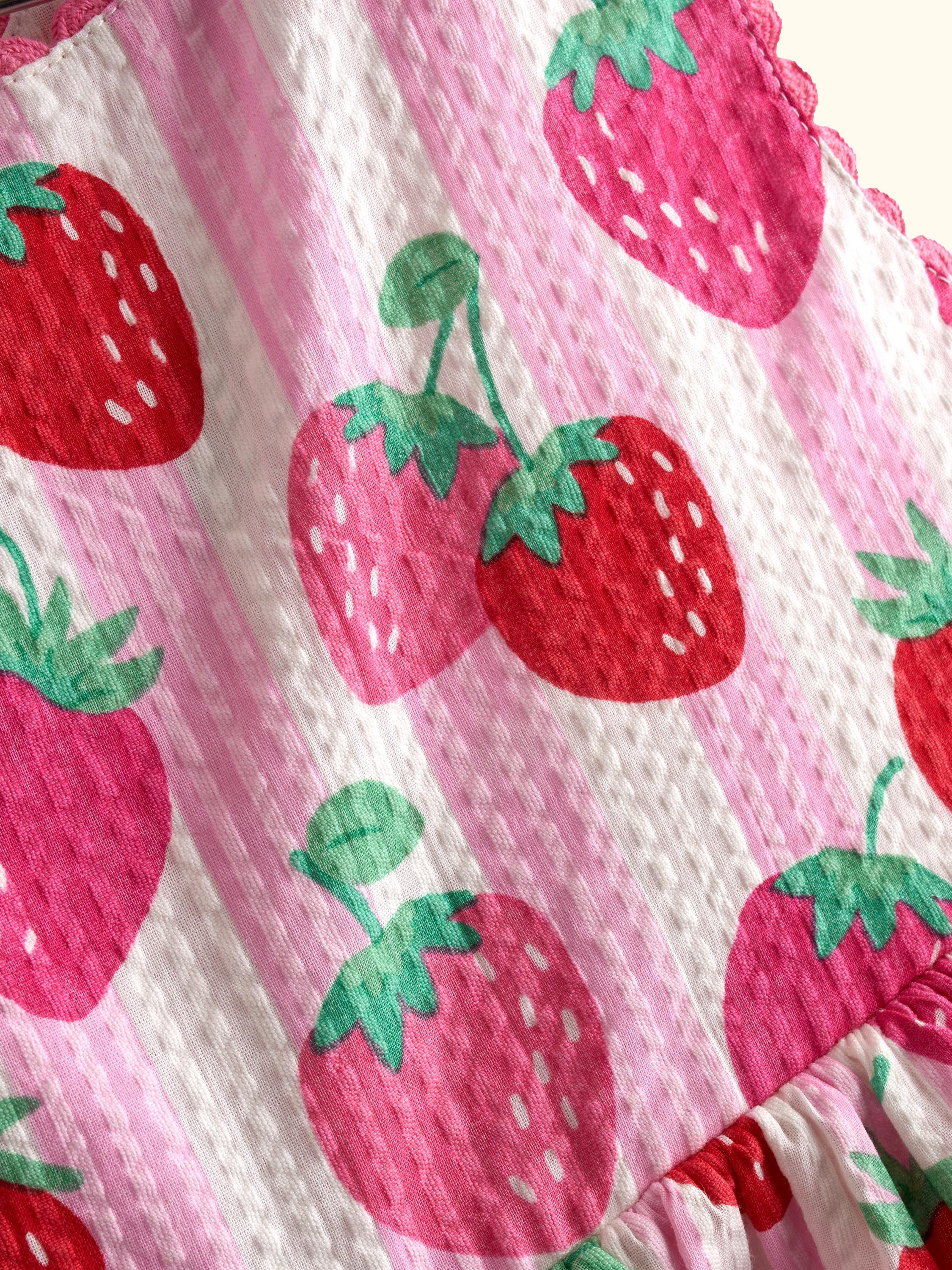 Kids' Strawberry Cross Back Dress, Light Pink