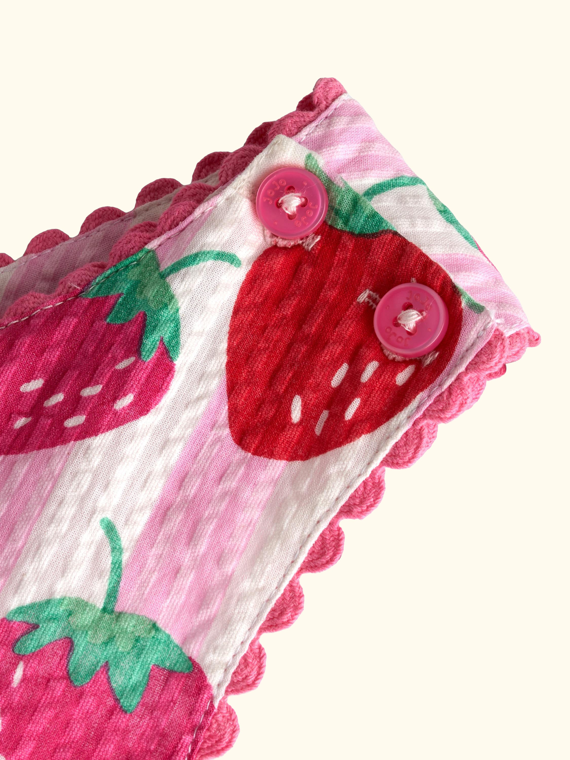 Kids' Strawberry Cross Back Dress, Light Pink