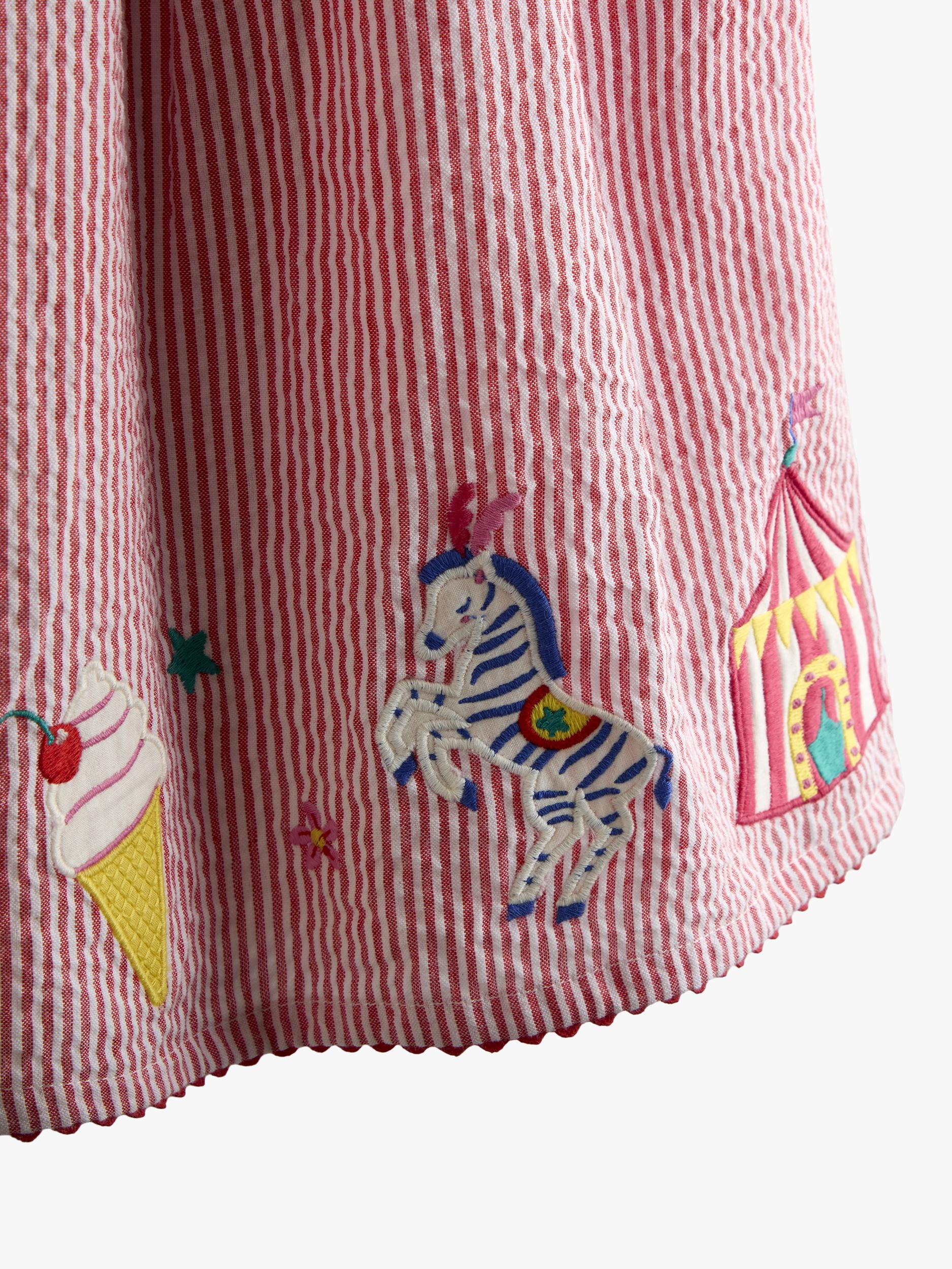 Kids' Cross Back Appliqué Sun Dress, Berry Red