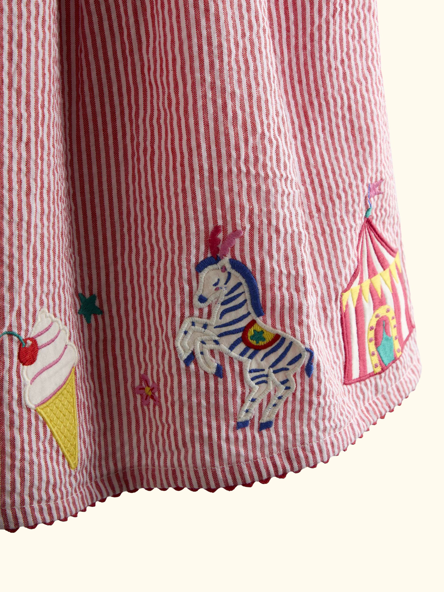 Kids' Cross Back Appliqué Sun Dress, Berry Red