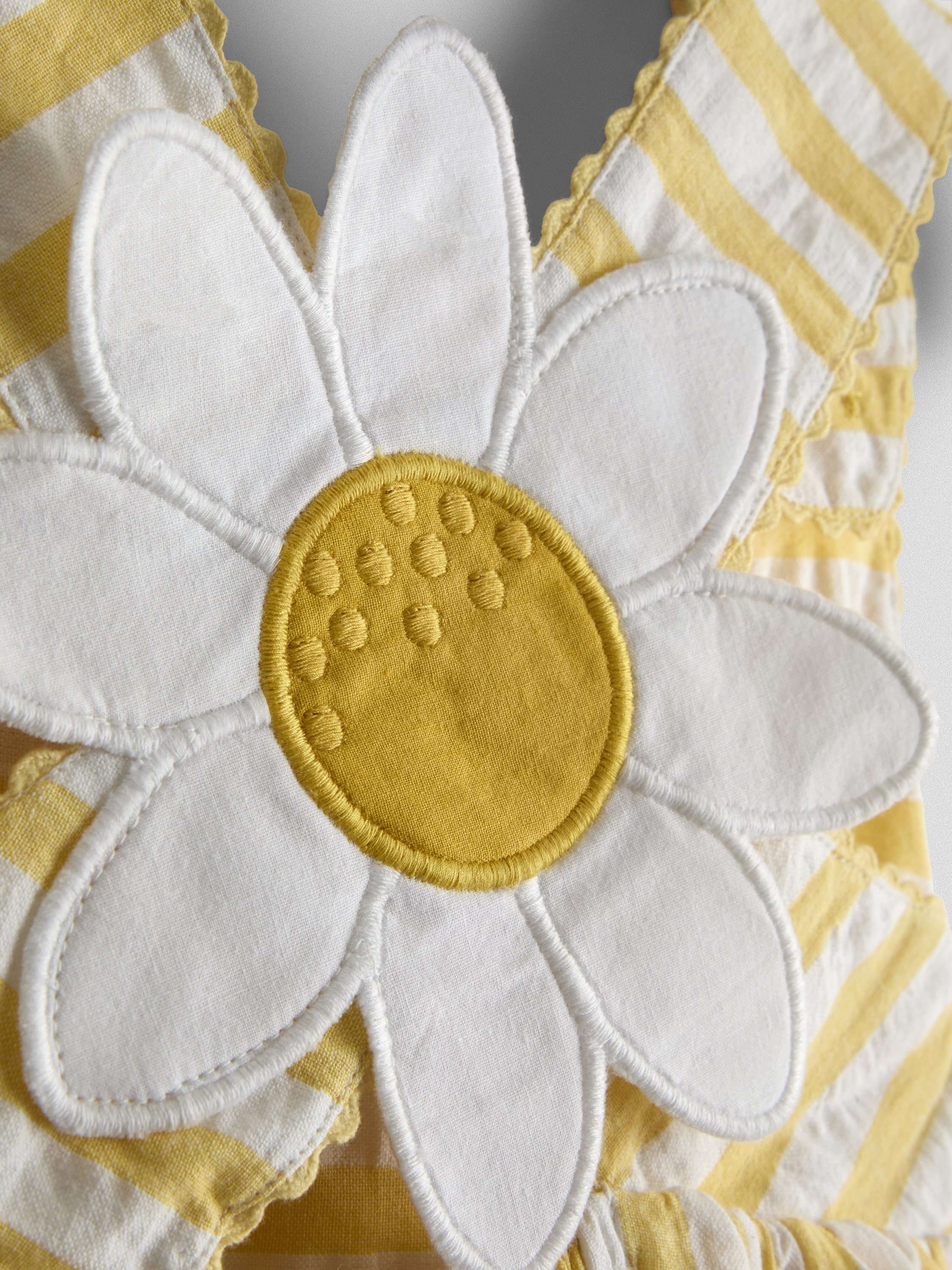 Kids' Cross Back Appliqué Sun Dress, Mid Yellow