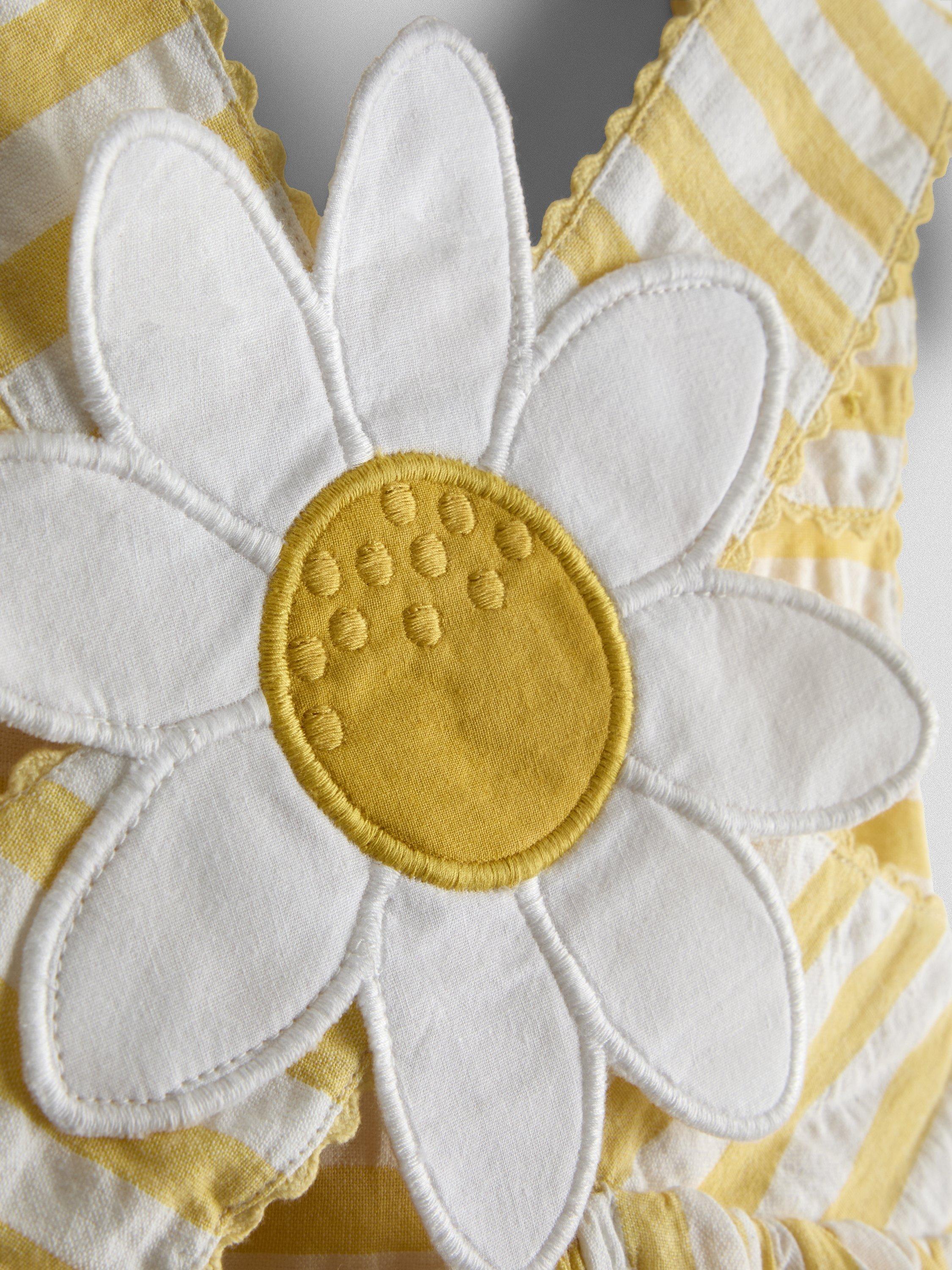 Kids' Cross Back Appliqué Sun Dress, Mid Yellow