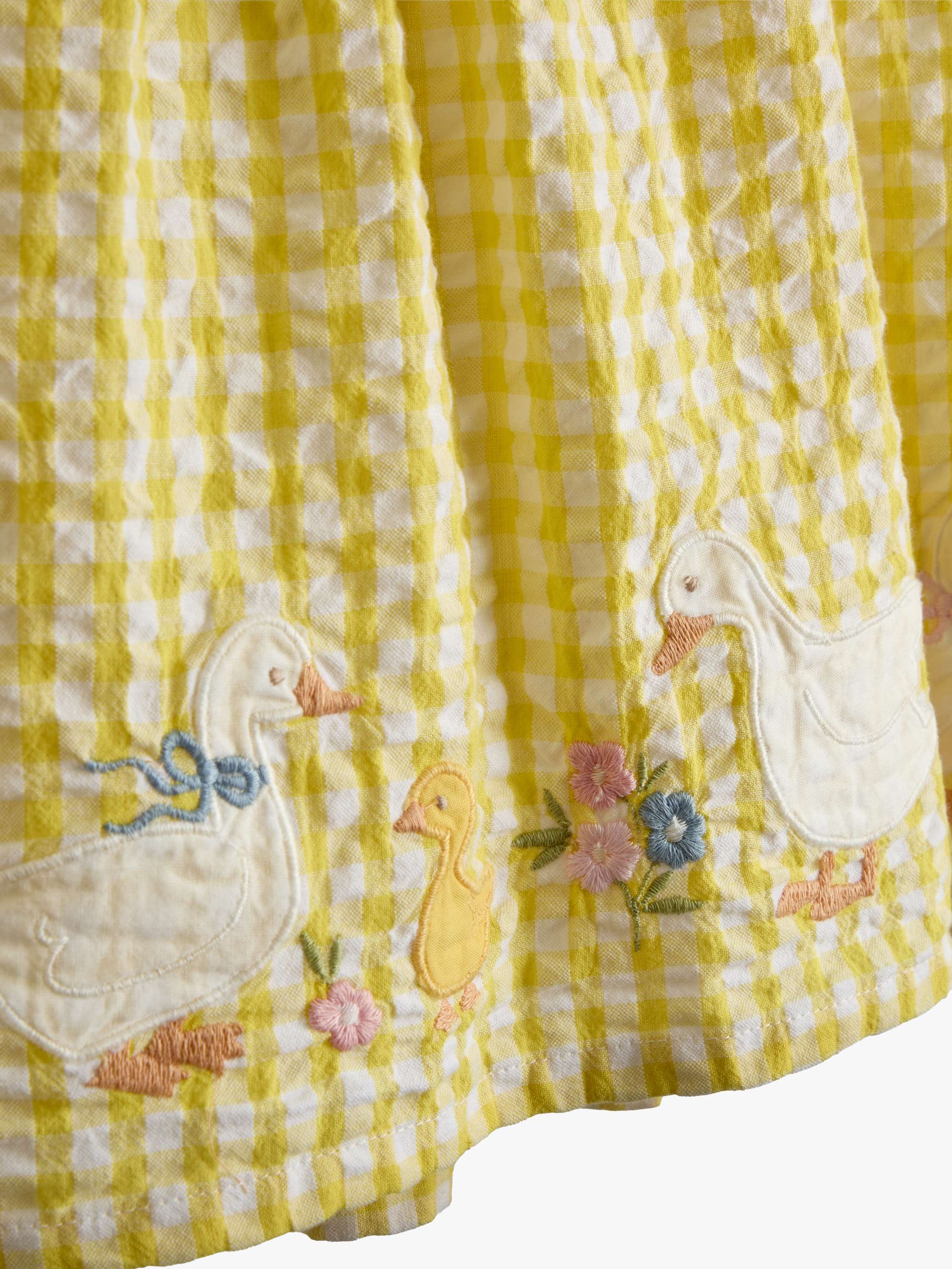 Kids' Smocked Puff Sleeve Duck Applique Dress Set, Light Yellow
