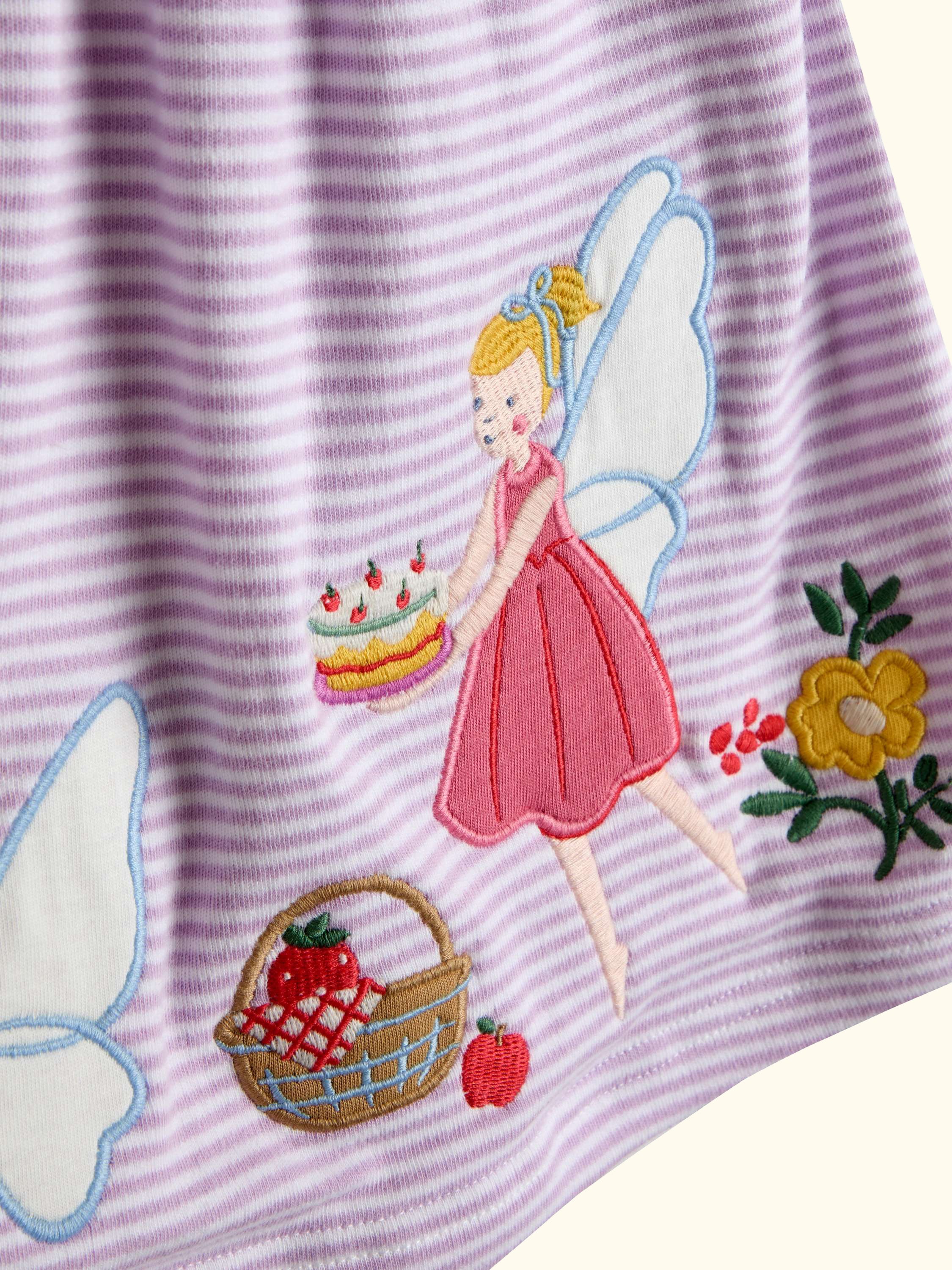 Kids' Fairy Applique Button Front Dress, Lilac